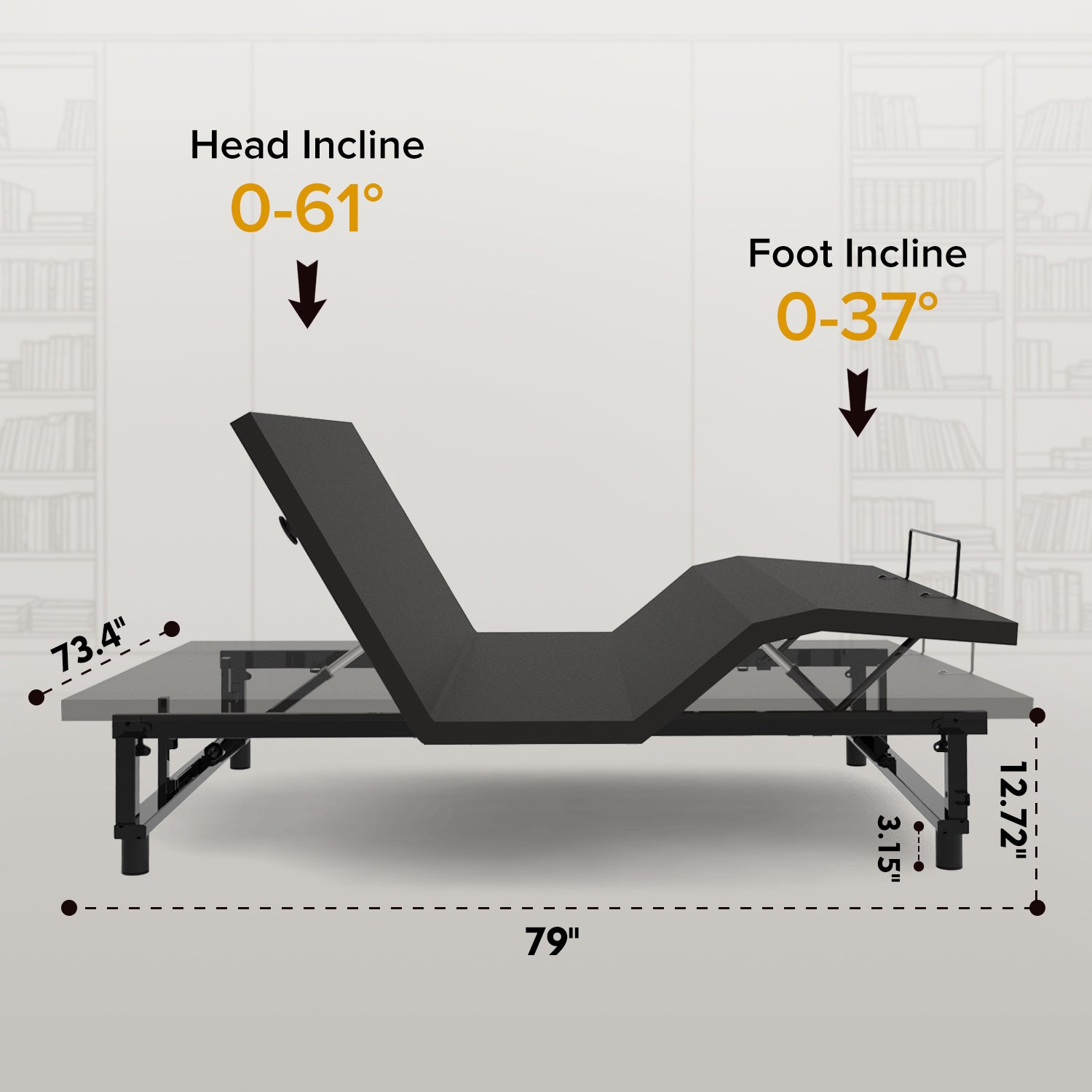 Adjustable Bed Base Frame – King / Queen Size Zero Gravity with USB & Nightlight