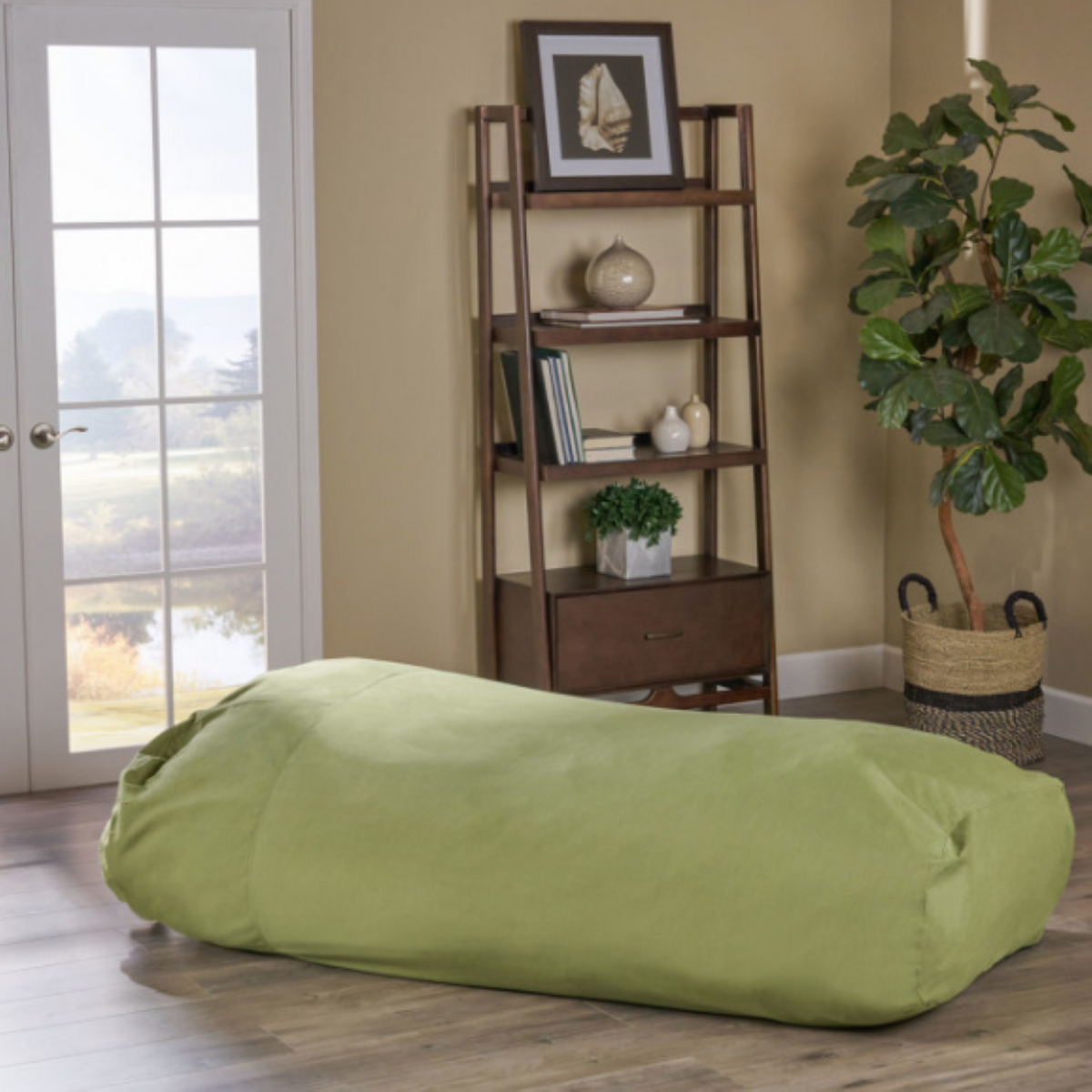 Kasper 6' × 3' Green Lounger Bean Bag