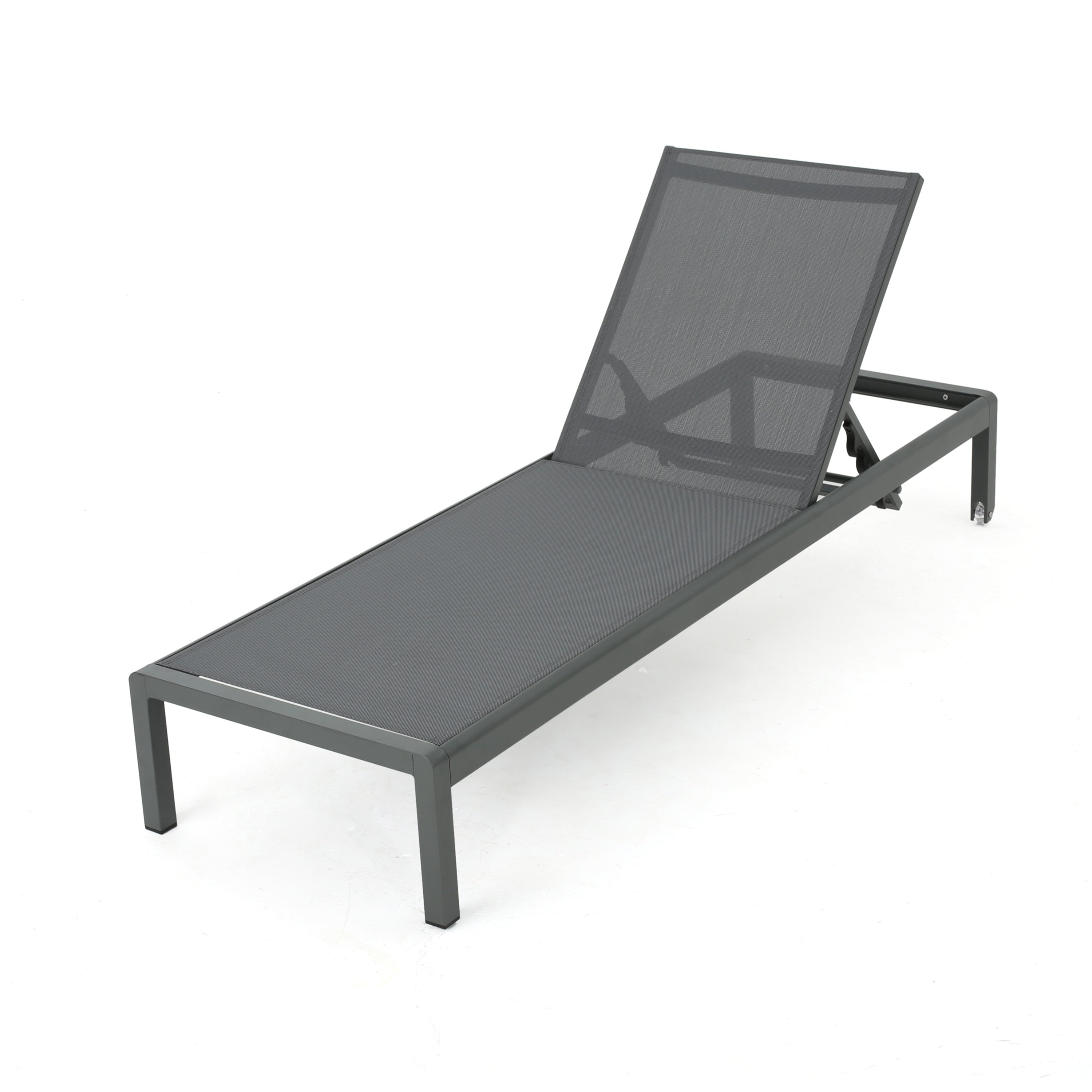 **Cape Coral Gray Chaise Lounge Chairs – Comfortable Outdoor Reclining Chairs, Set of 2**