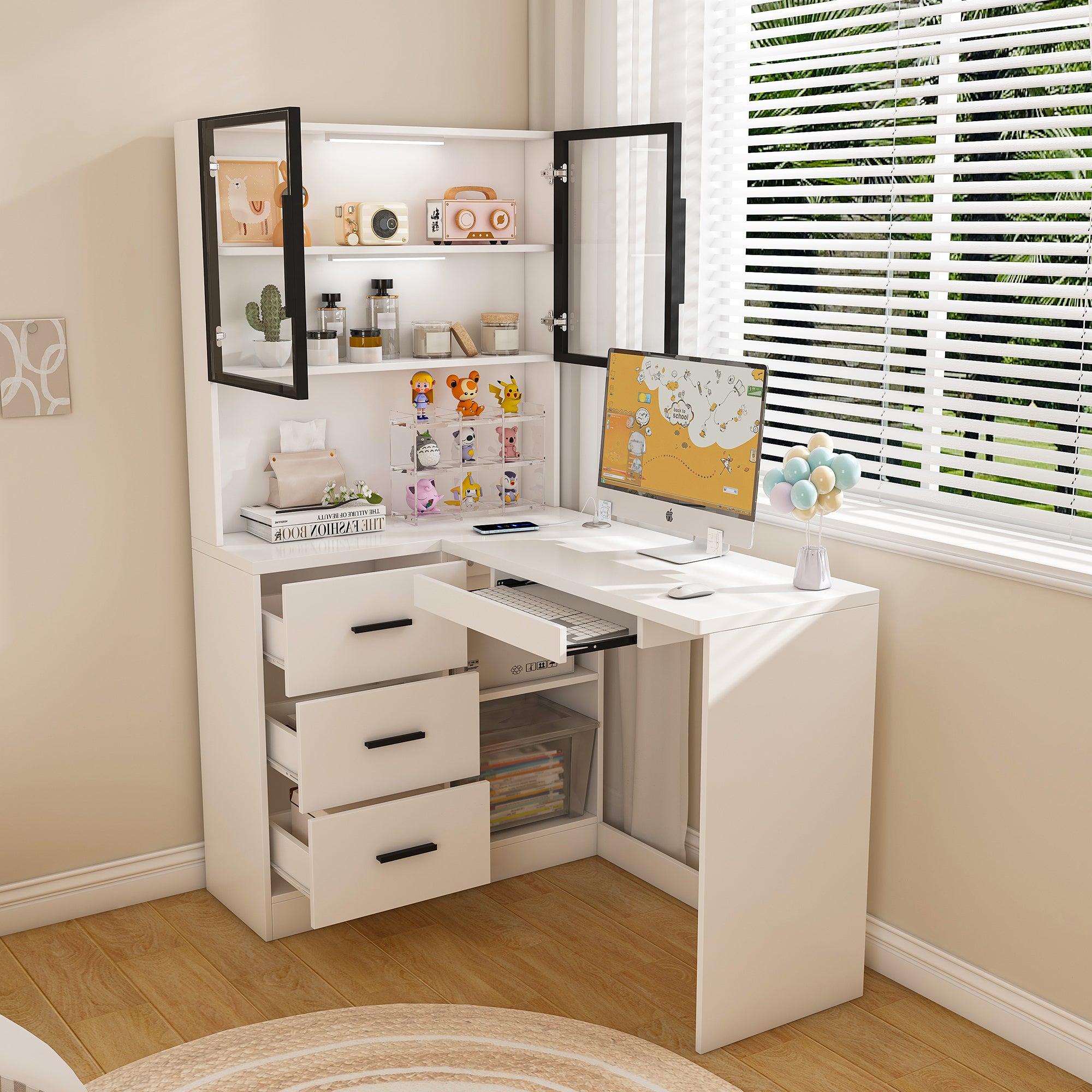 Computer Desk with LED Lights