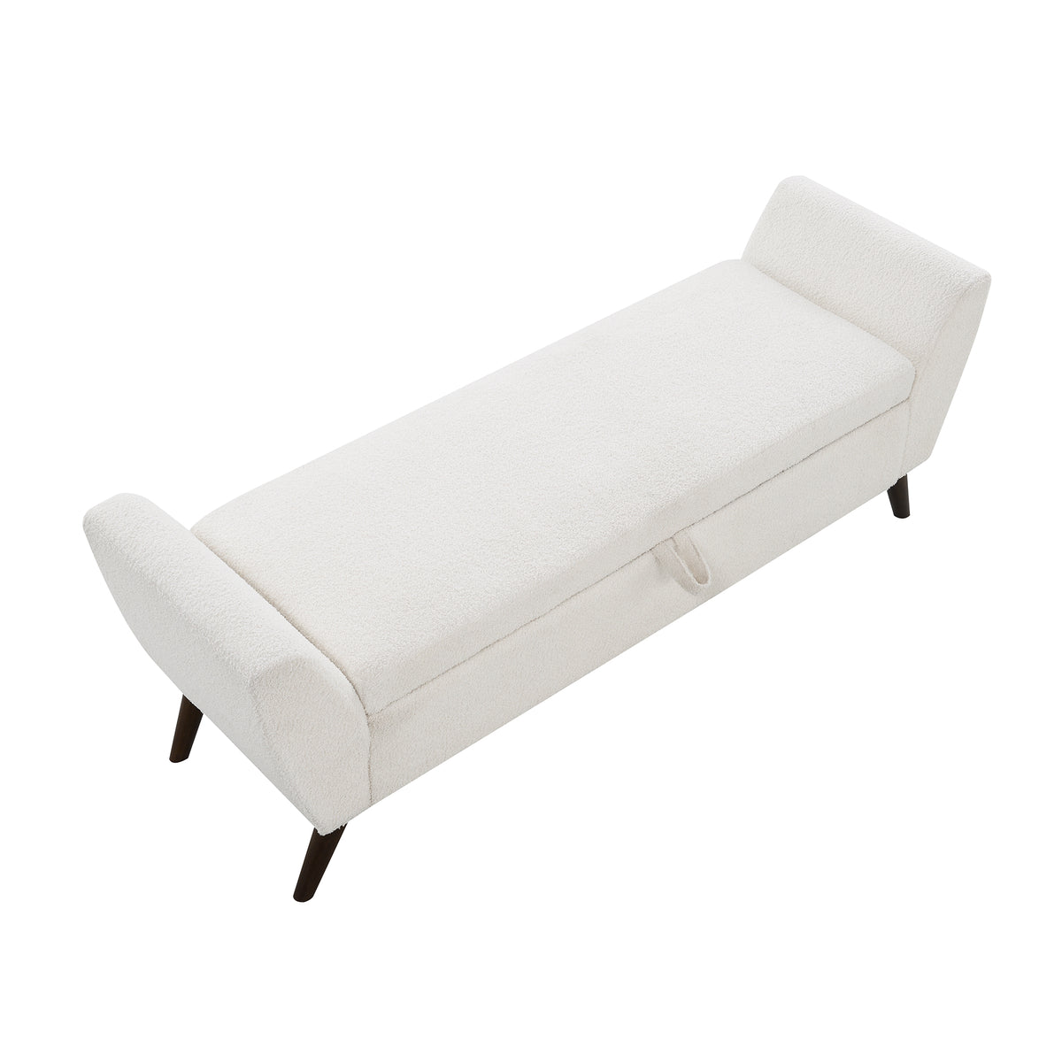 60" Teddy Cream Storage Bench
