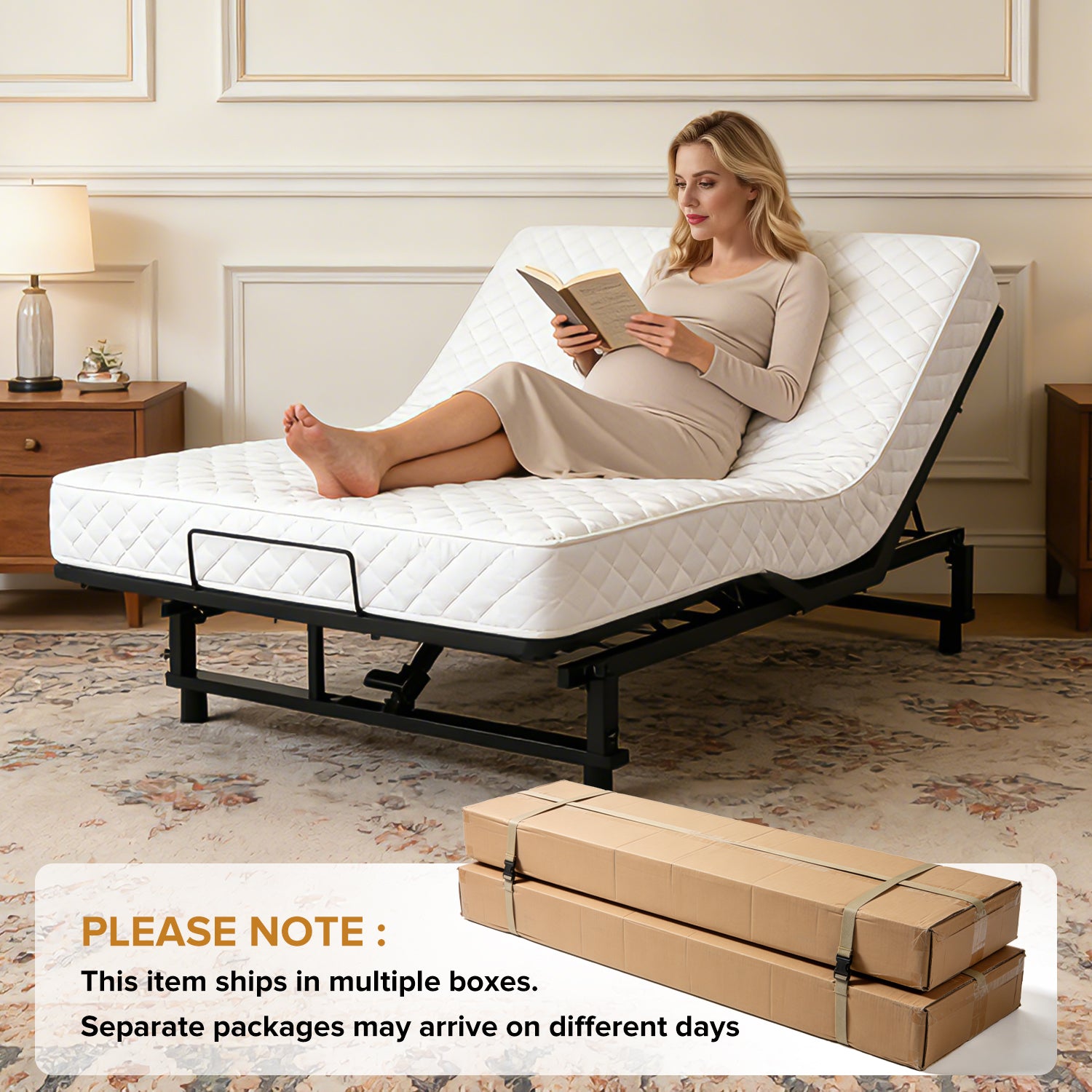Adjustable Bed Base Frame – King / Queen Size Zero Gravity with USB & Nightlight