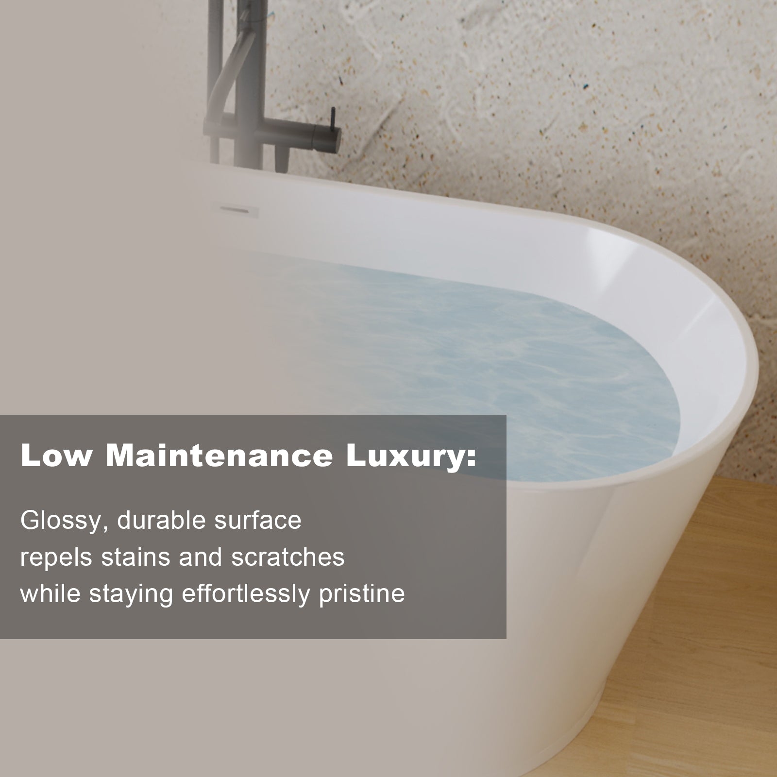 55" Acrylic Freestanding Soaking Bathtub with Chrome Drain