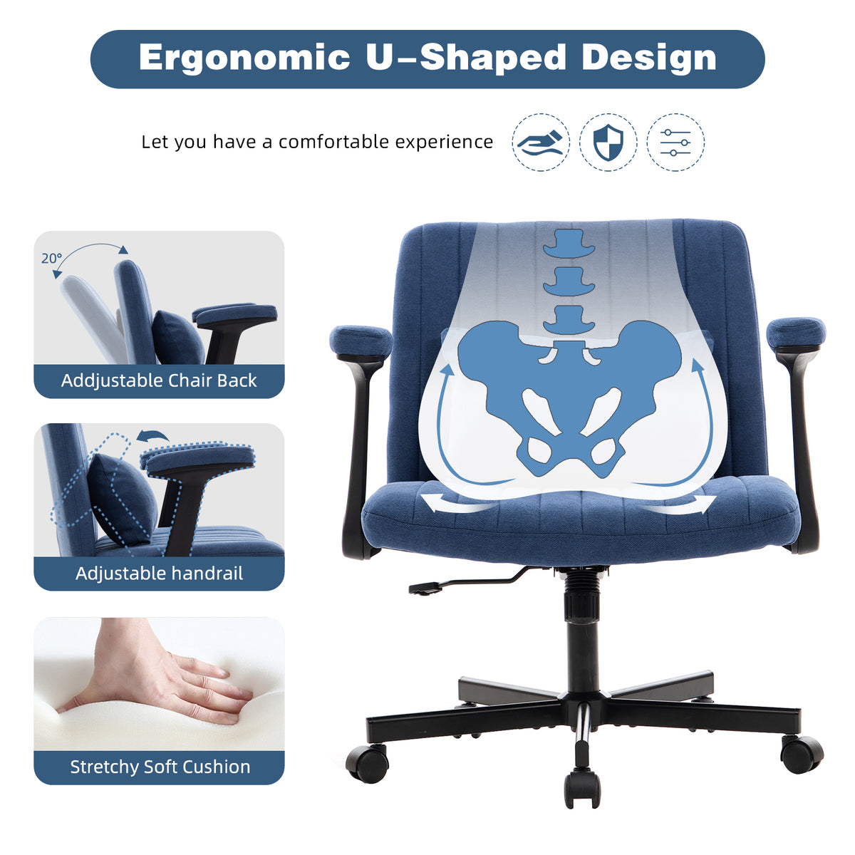 Modern Criss-Cross Armrest Office Chair