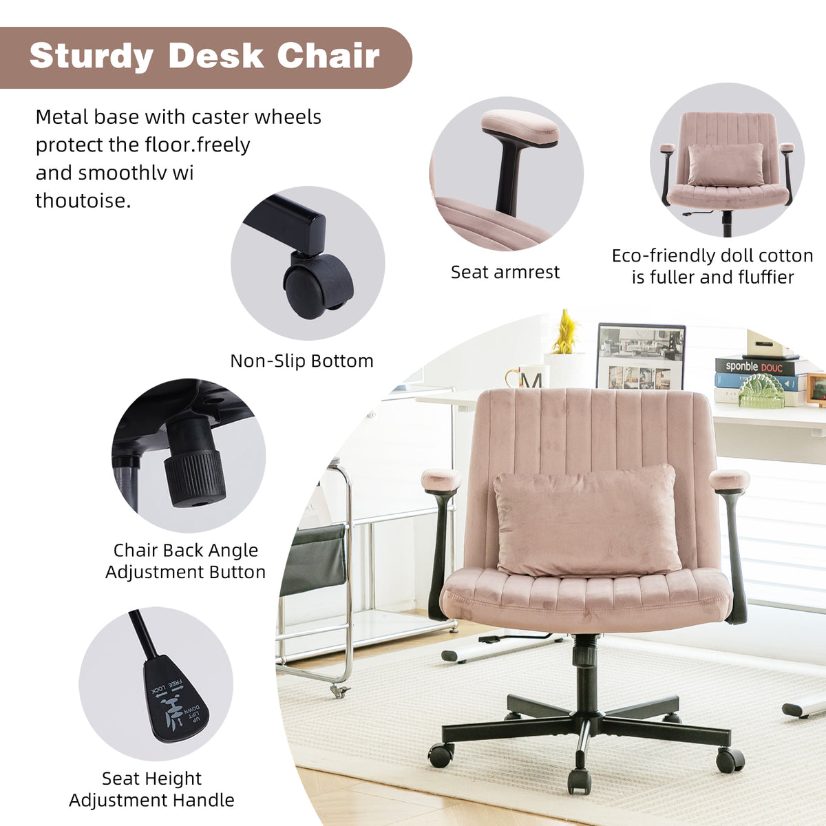 Modern Criss-Cross Armrest Office Chair