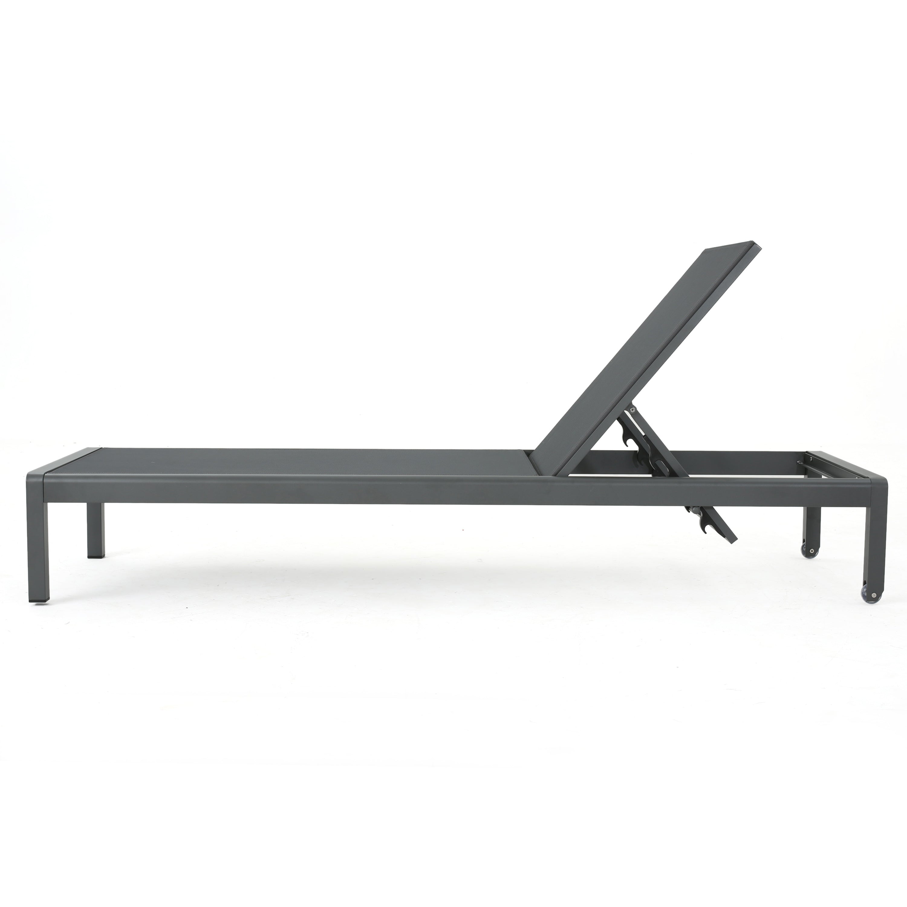 **Cape Coral Gray Chaise Lounge Chairs – Comfortable Outdoor Reclining Chairs, Set of 2**