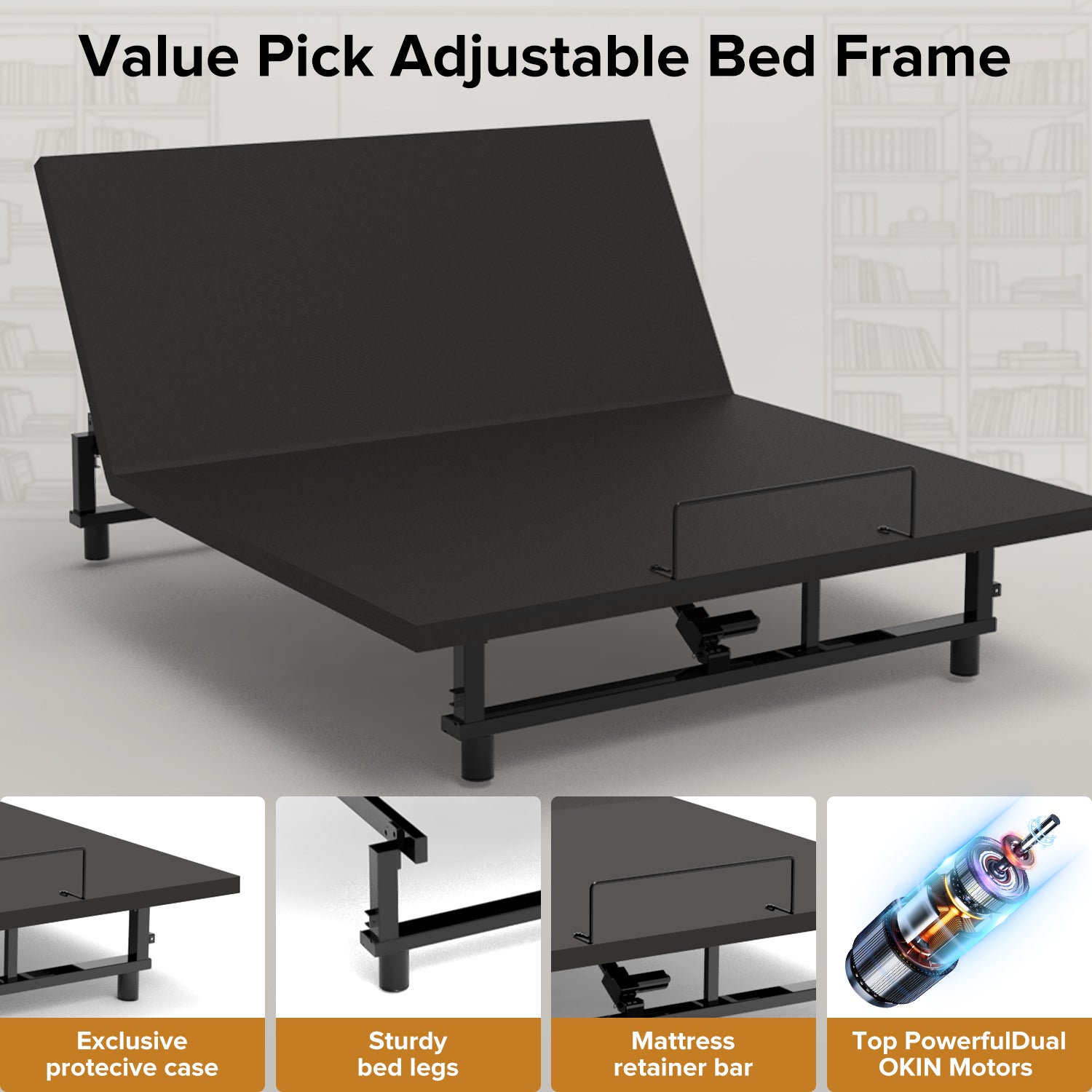 Adjustable Bed Base Frame – King / Queen Size Zero Gravity with USB & Nightlight