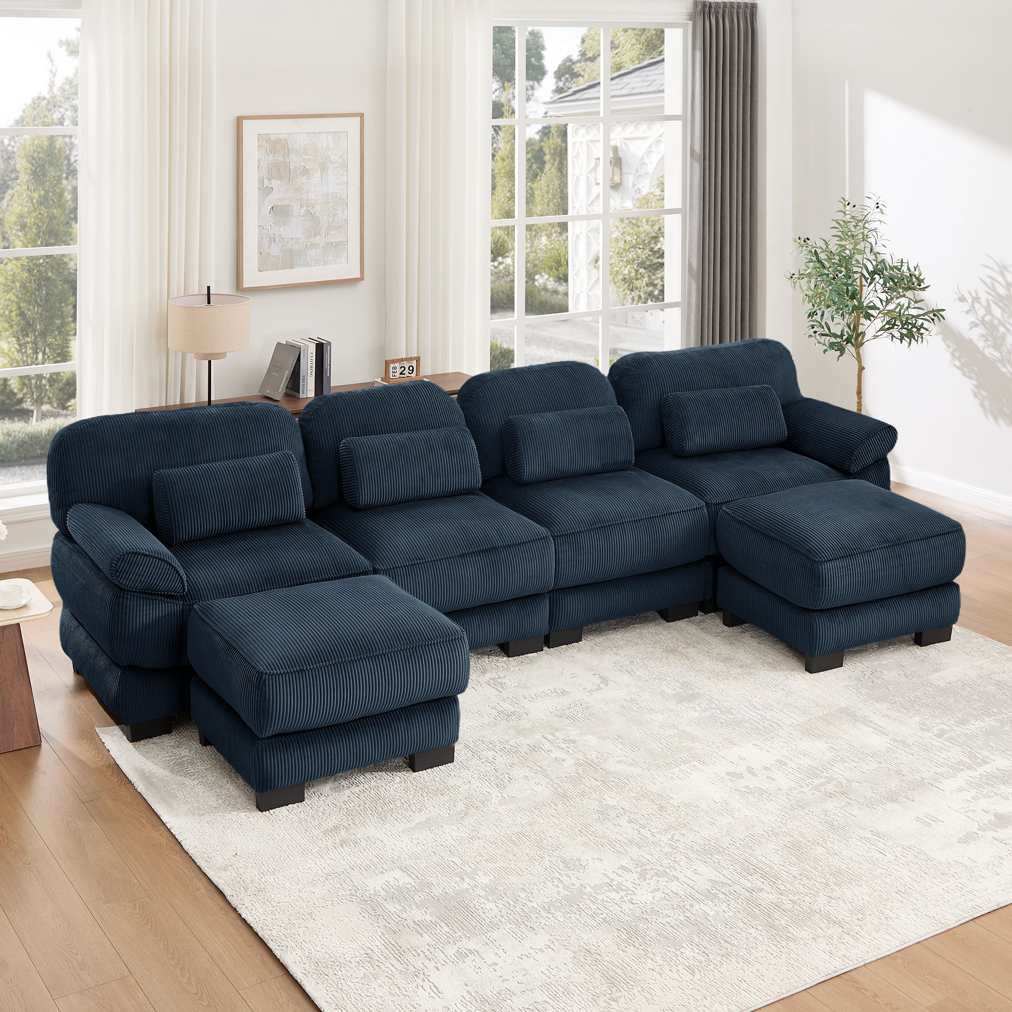 Lunaro Luxe Ribbed Corduroy Modular Sofa