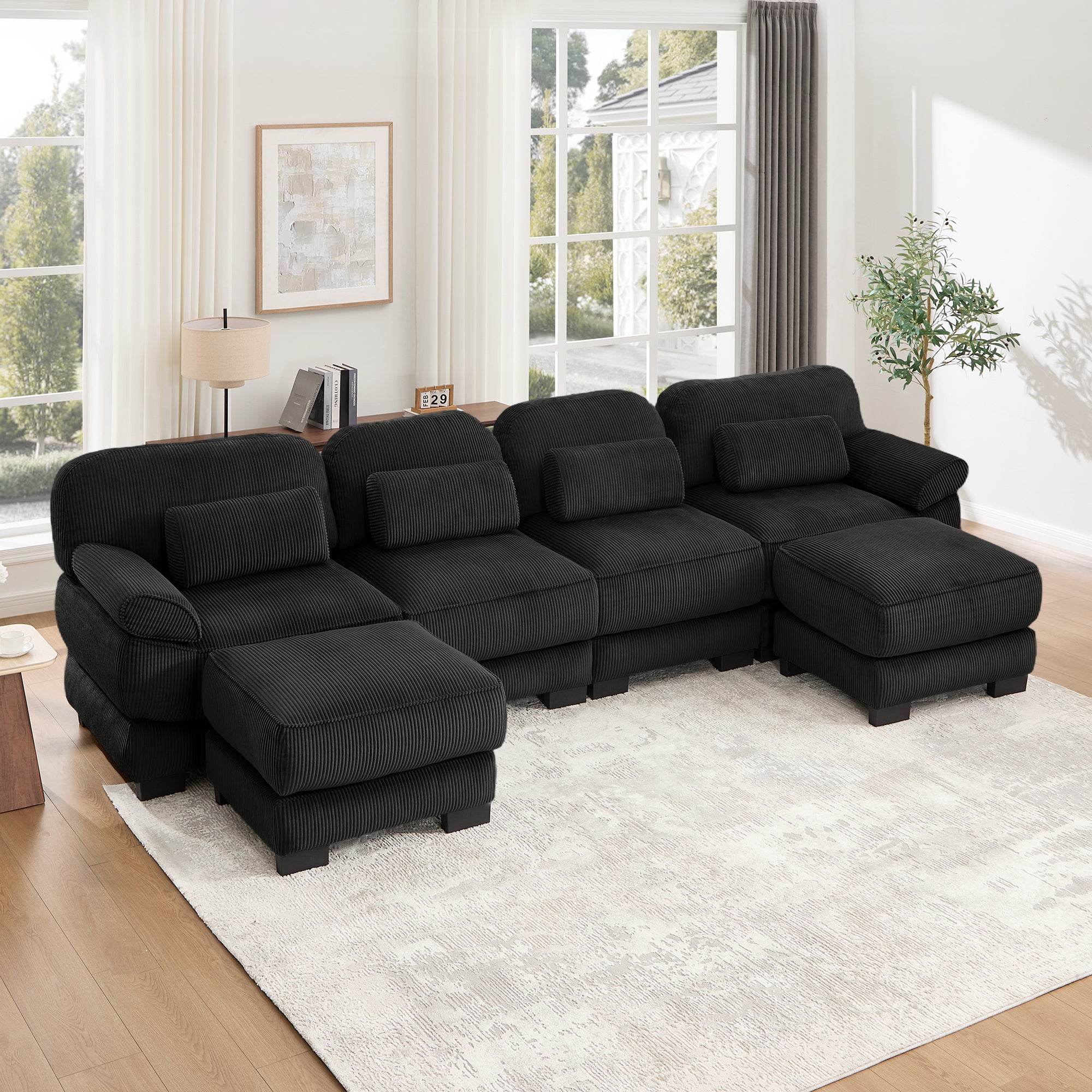 Lunaro Luxe Ribbed Corduroy Modular Sofa