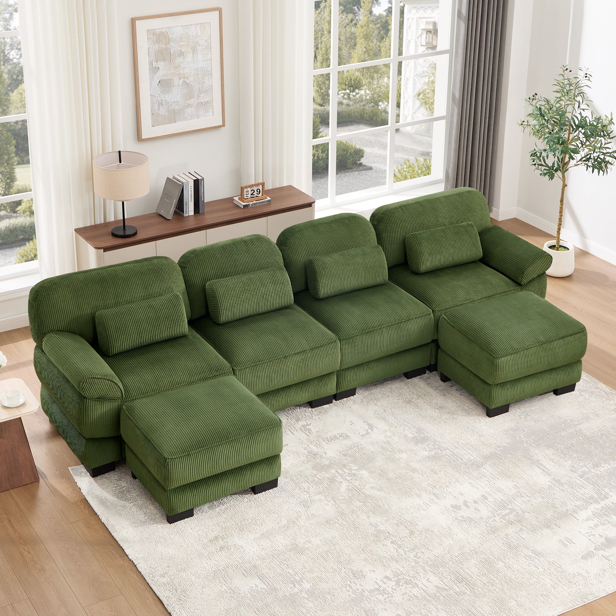Lunaro Luxe Ribbed Corduroy Modular Sofa