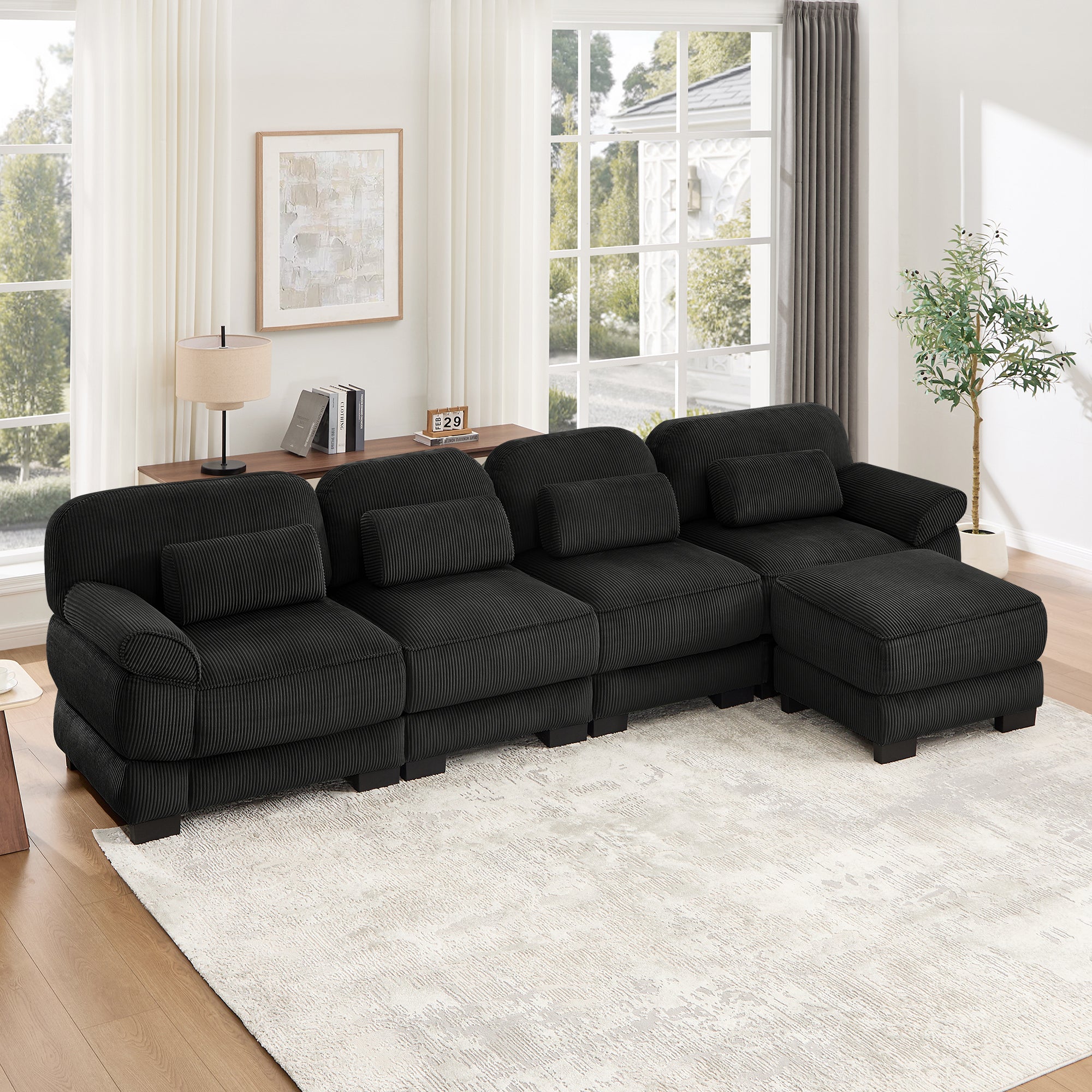 Lunaro Luxe Ribbed Corduroy Modular Sofa