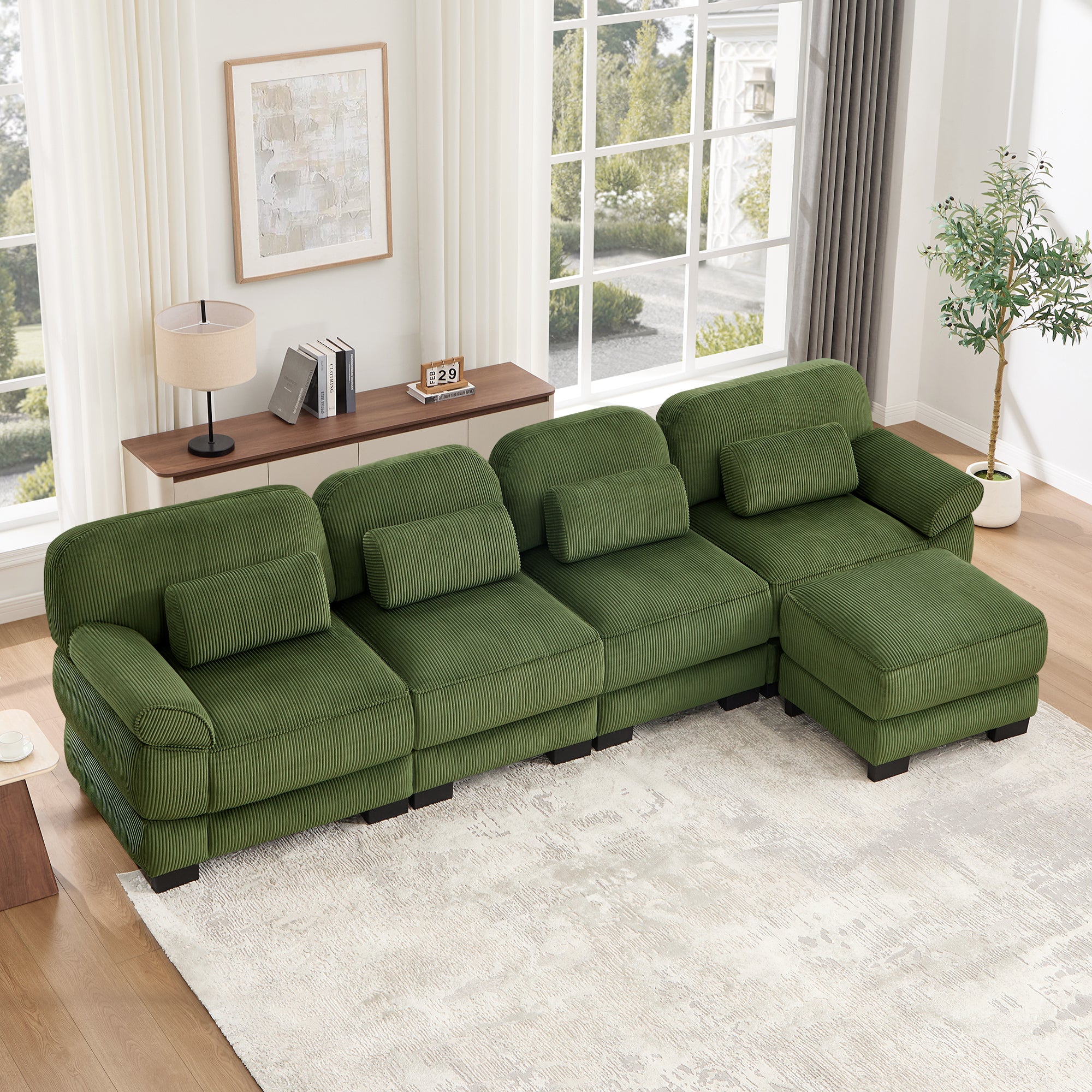 Lunaro Luxe Ribbed Corduroy Modular Sofa