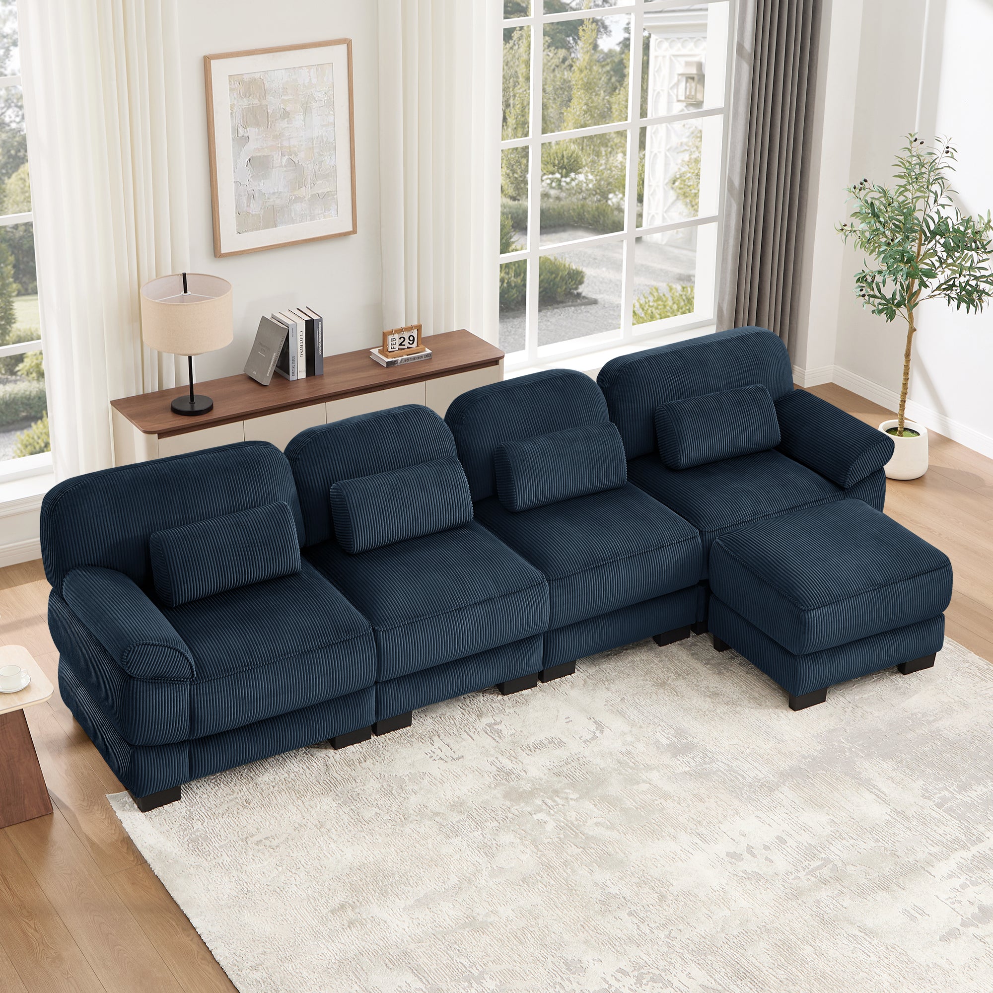 Lunaro Luxe Ribbed Corduroy Modular Sofa