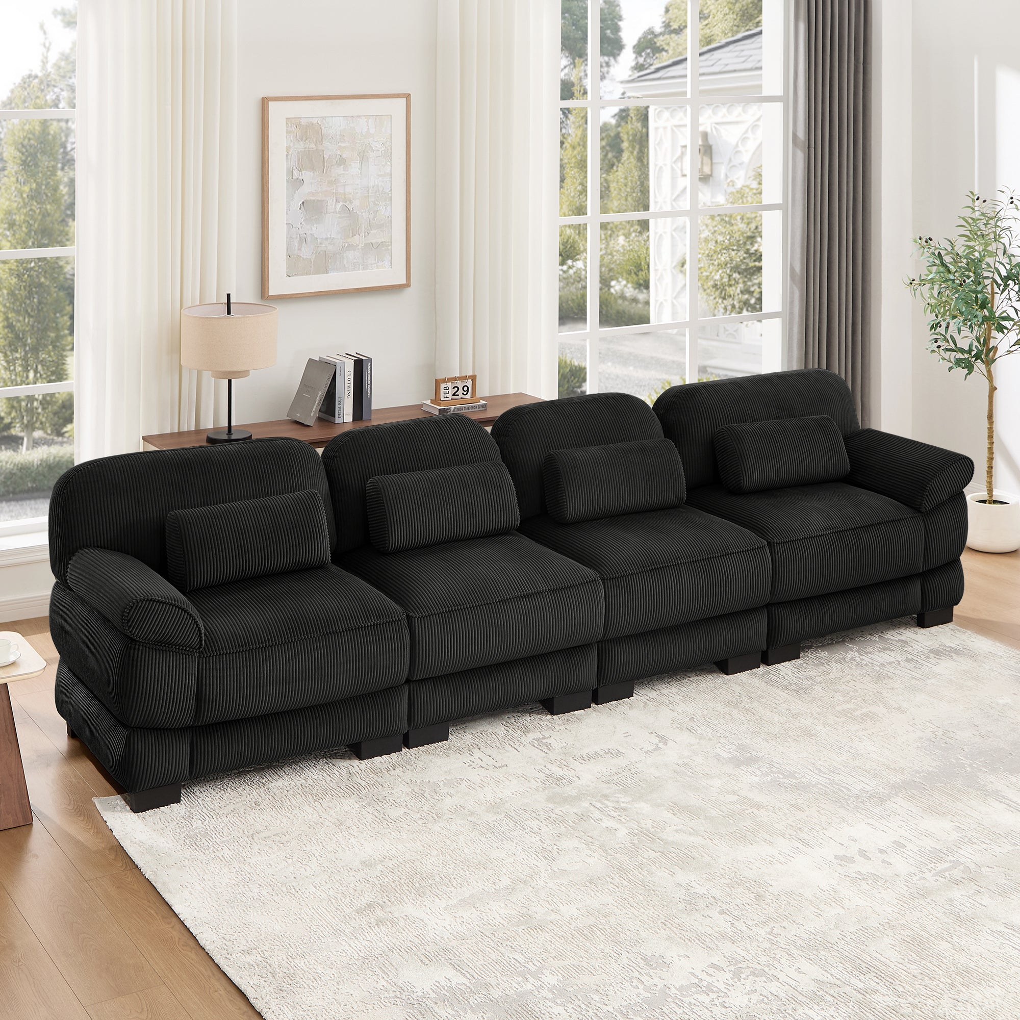 Lunaro Luxe Ribbed Corduroy Modular Sofa