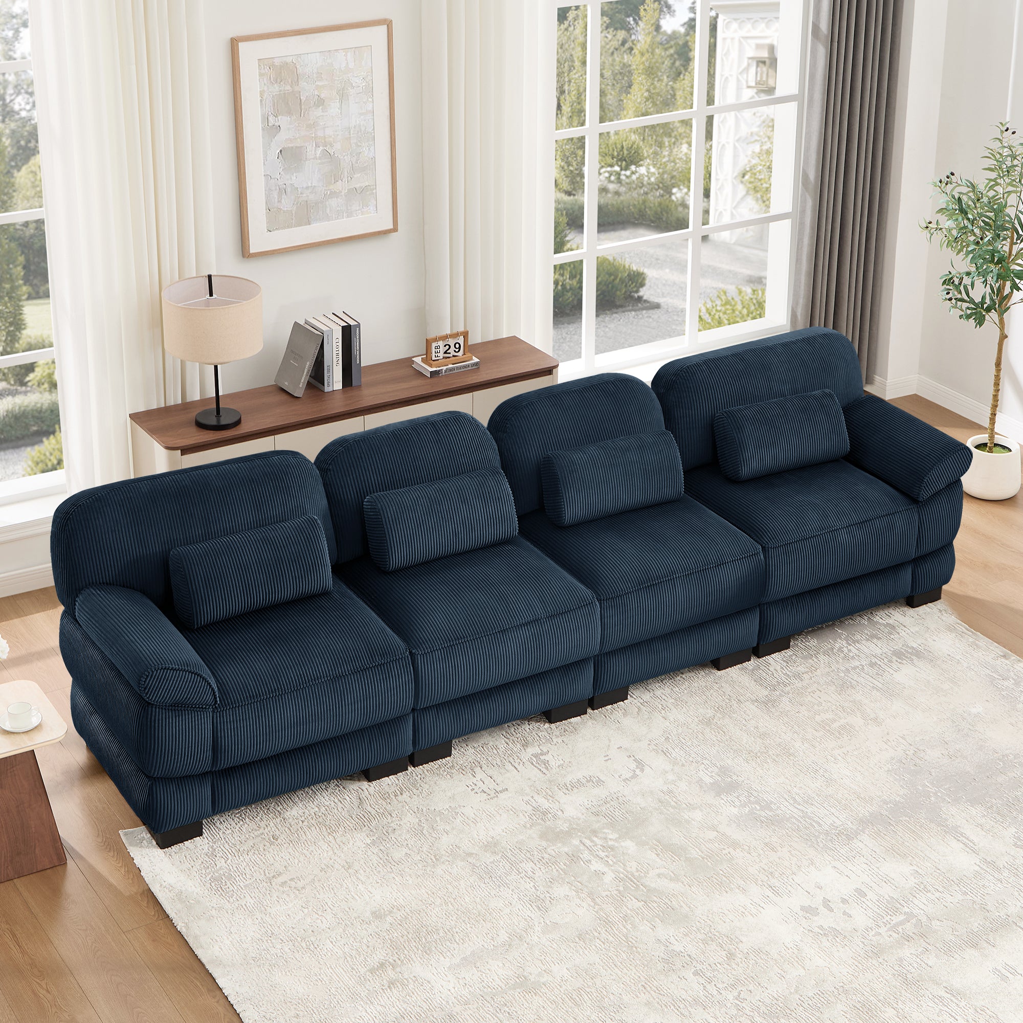 Lunaro Luxe Ribbed Corduroy Modular Sofa