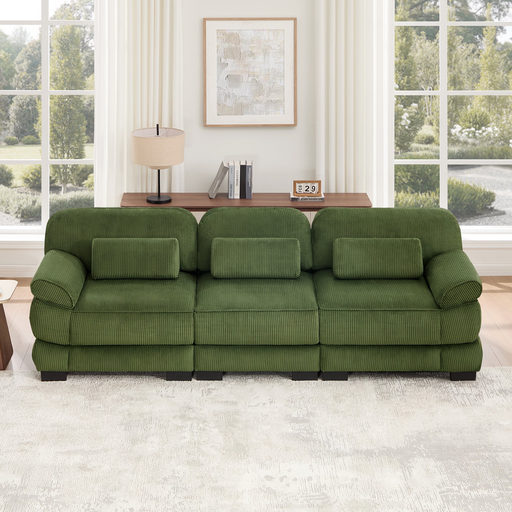 Lunaro Luxe Ribbed Corduroy Modular Sofa