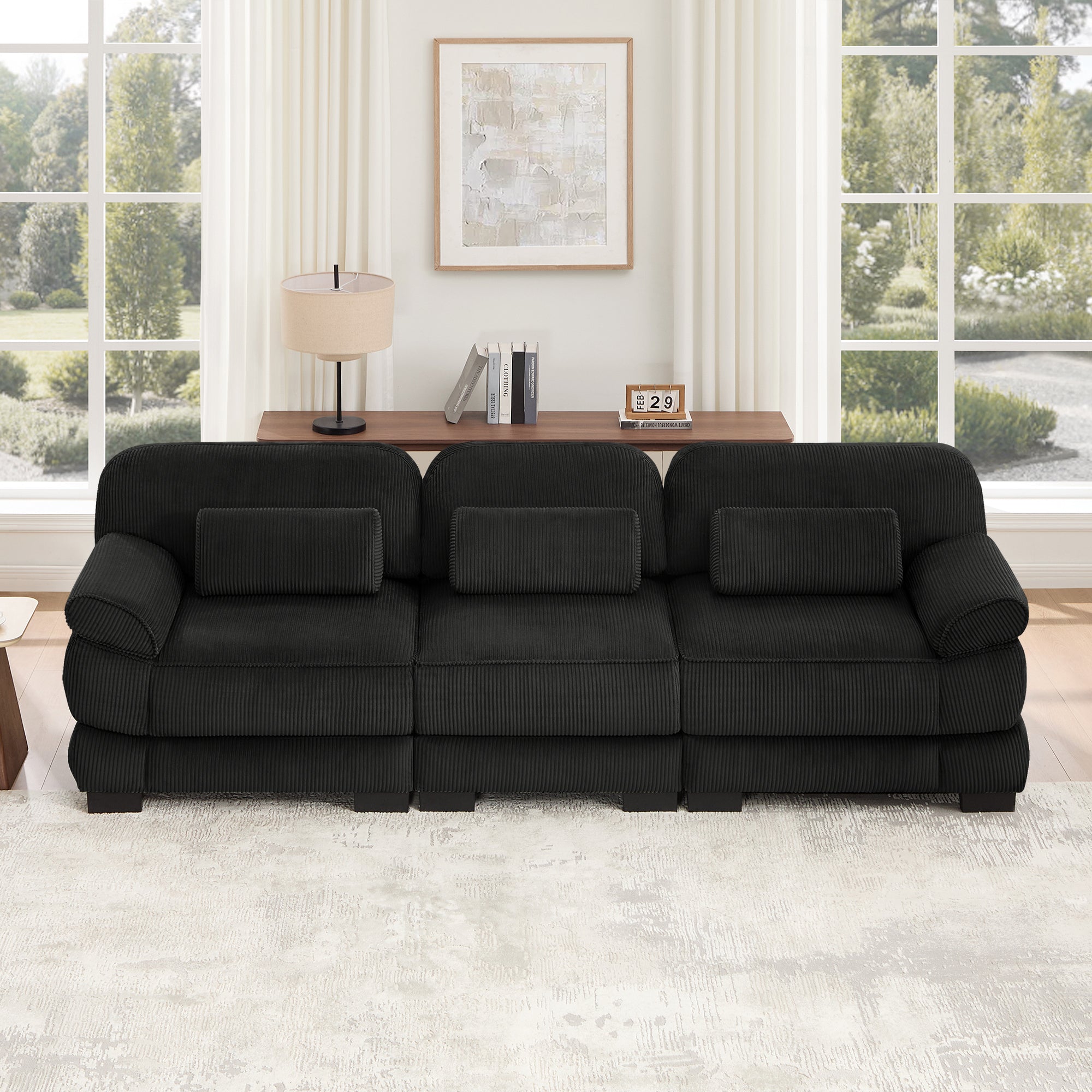 Lunaro Luxe Ribbed Corduroy Modular Sofa