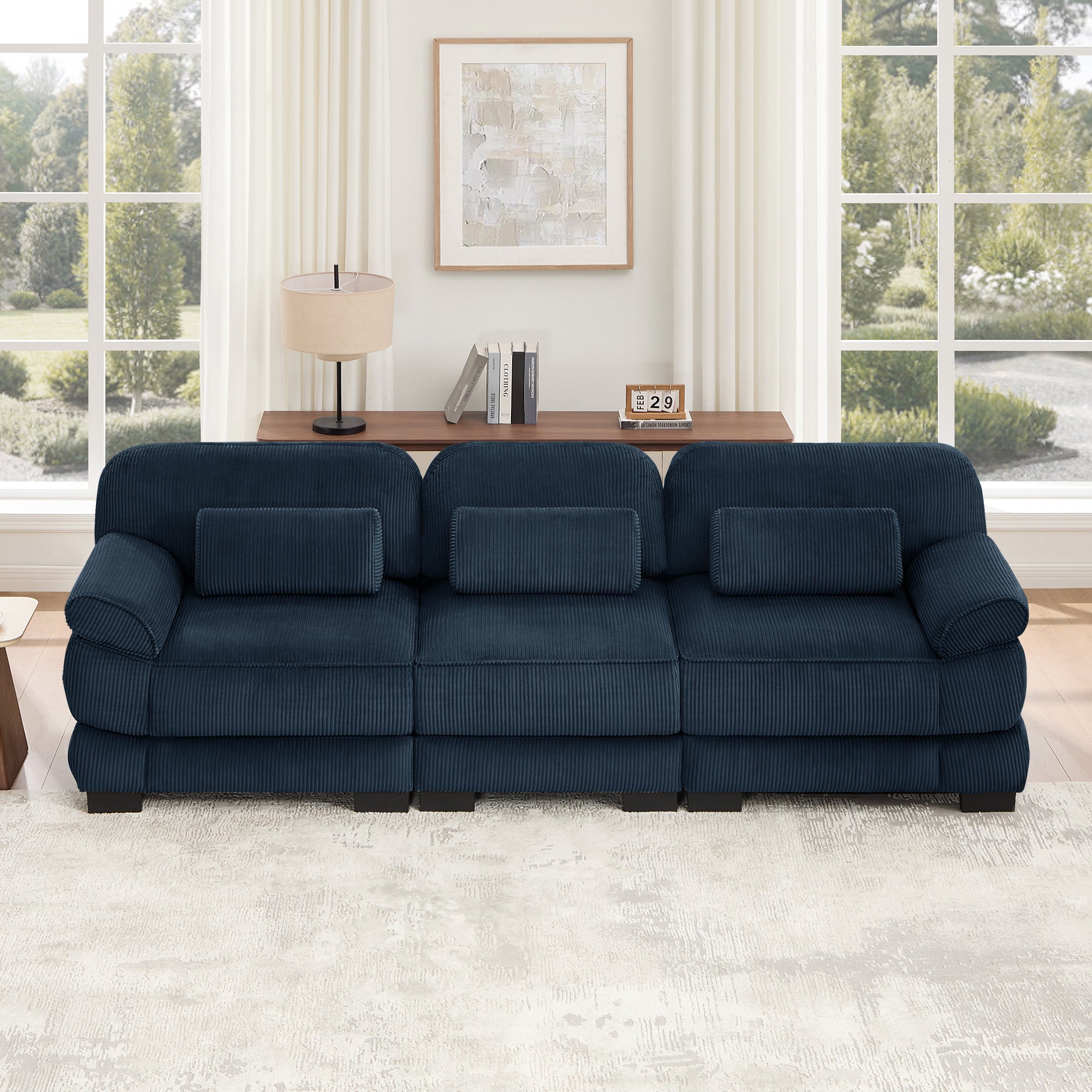 Lunaro Luxe Ribbed Corduroy Modular Sofa
