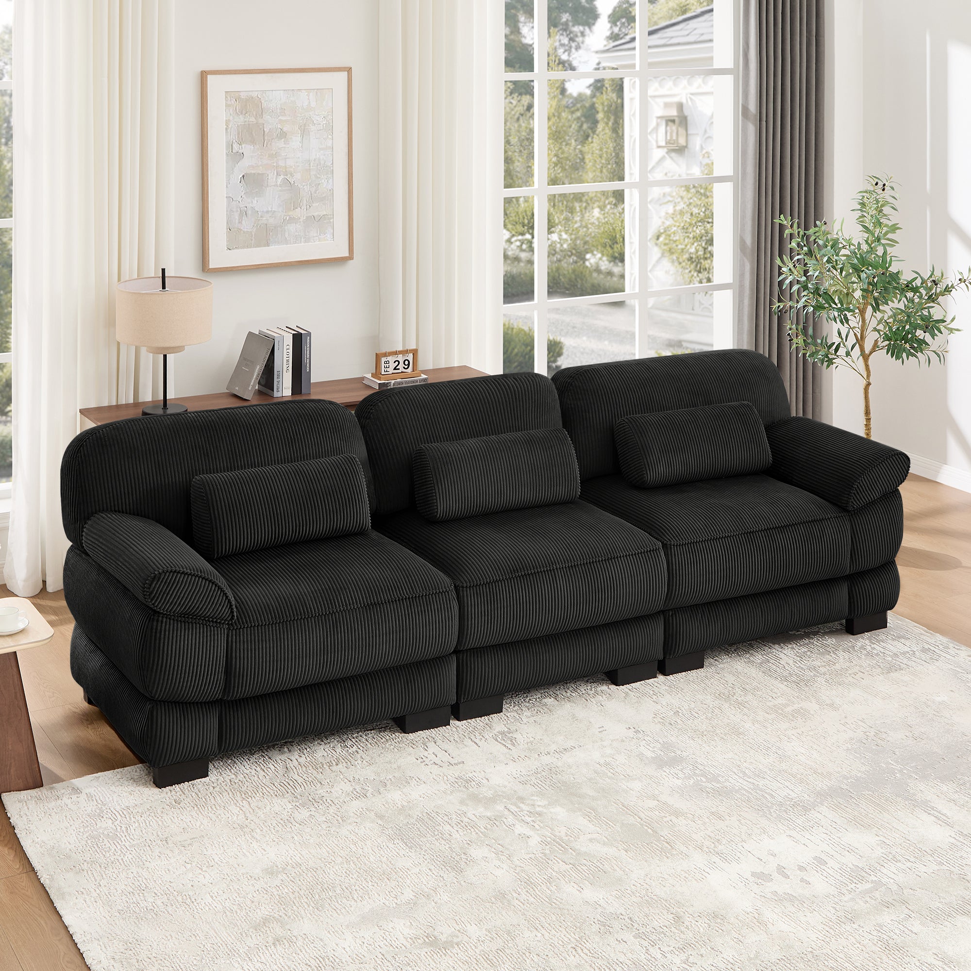 Lunaro Luxe Ribbed Corduroy Modular Sofa