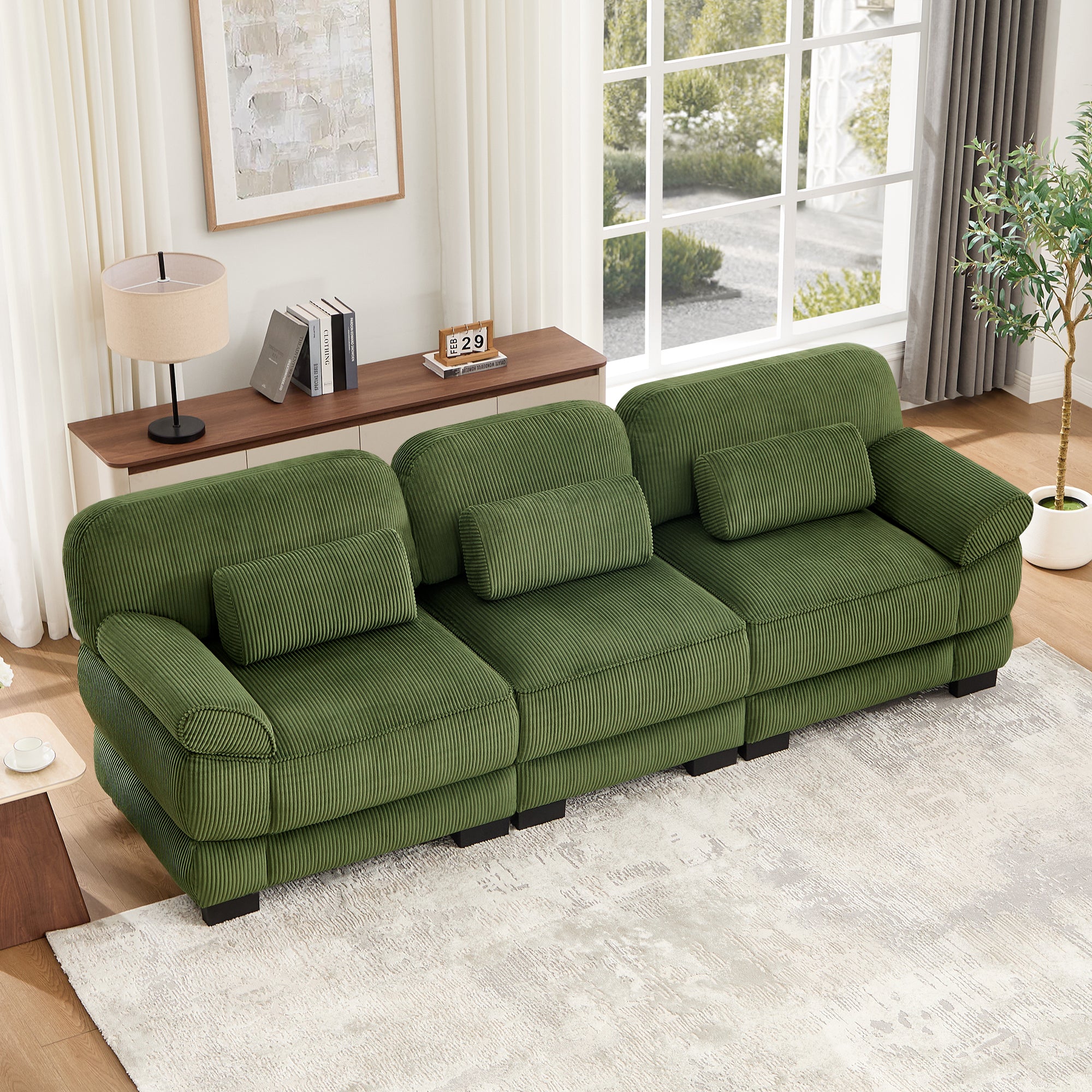Lunaro Luxe Ribbed Corduroy Modular Sofa