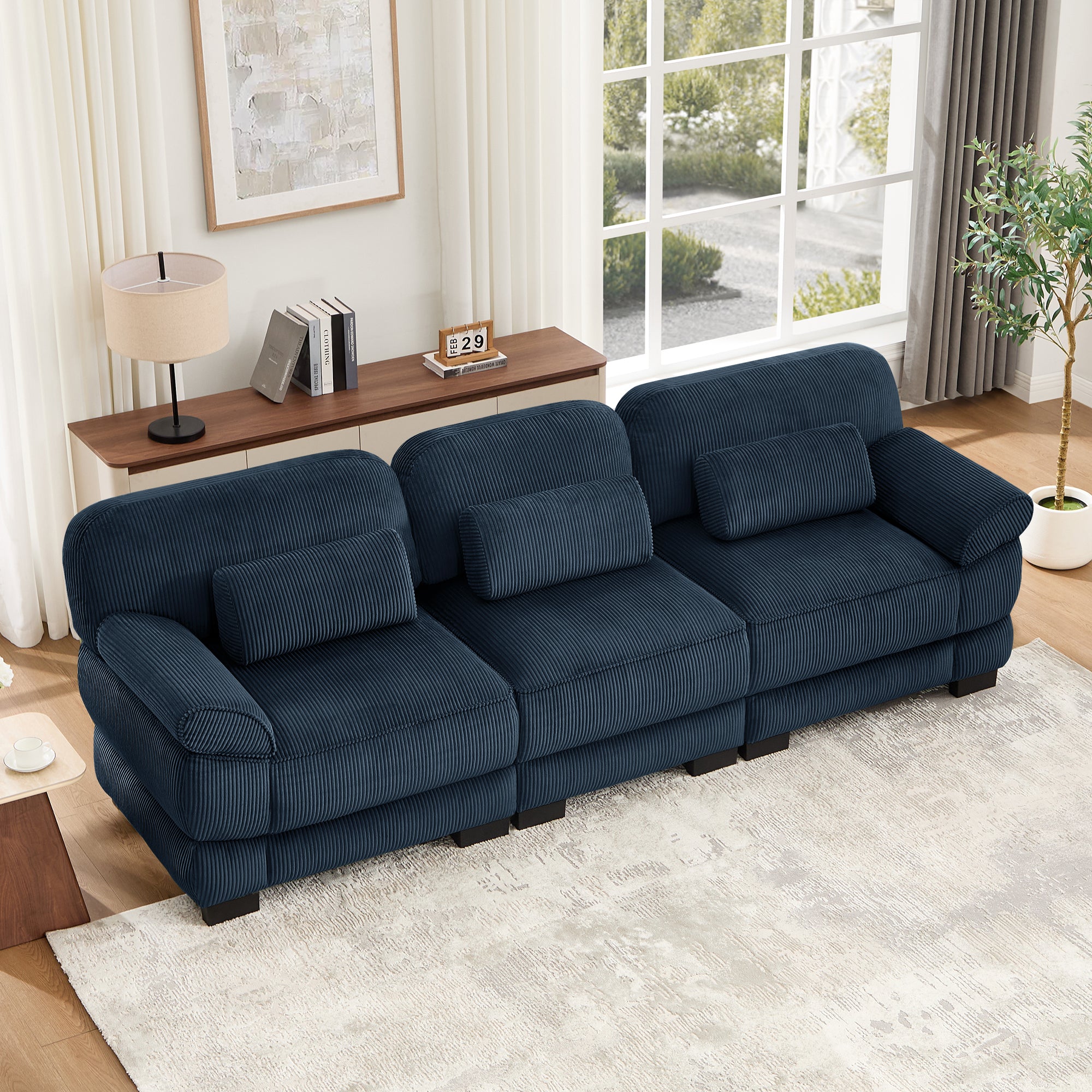 Lunaro Luxe Ribbed Corduroy Modular Sofa