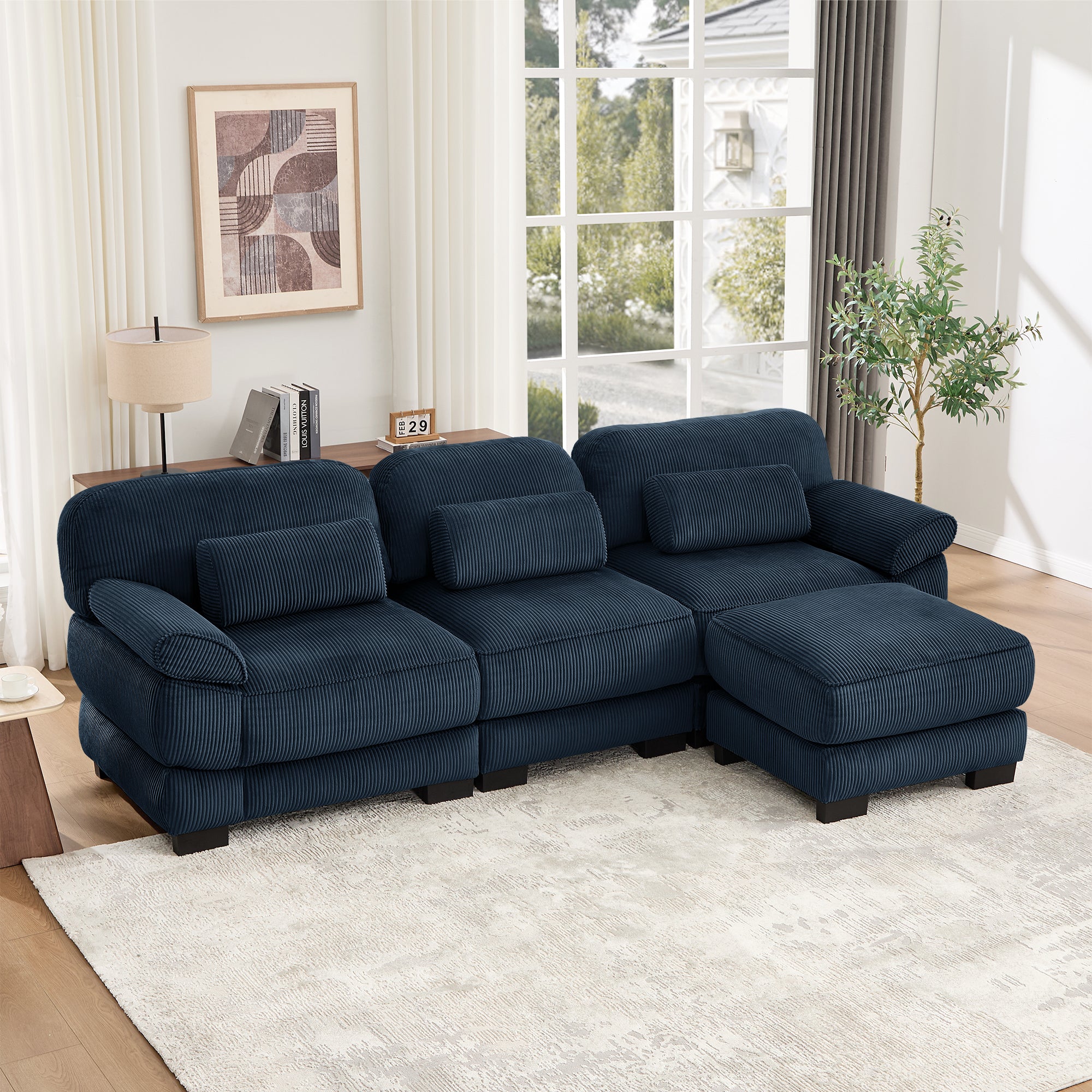 Lunaro Luxe Ribbed Corduroy Modular Sofa