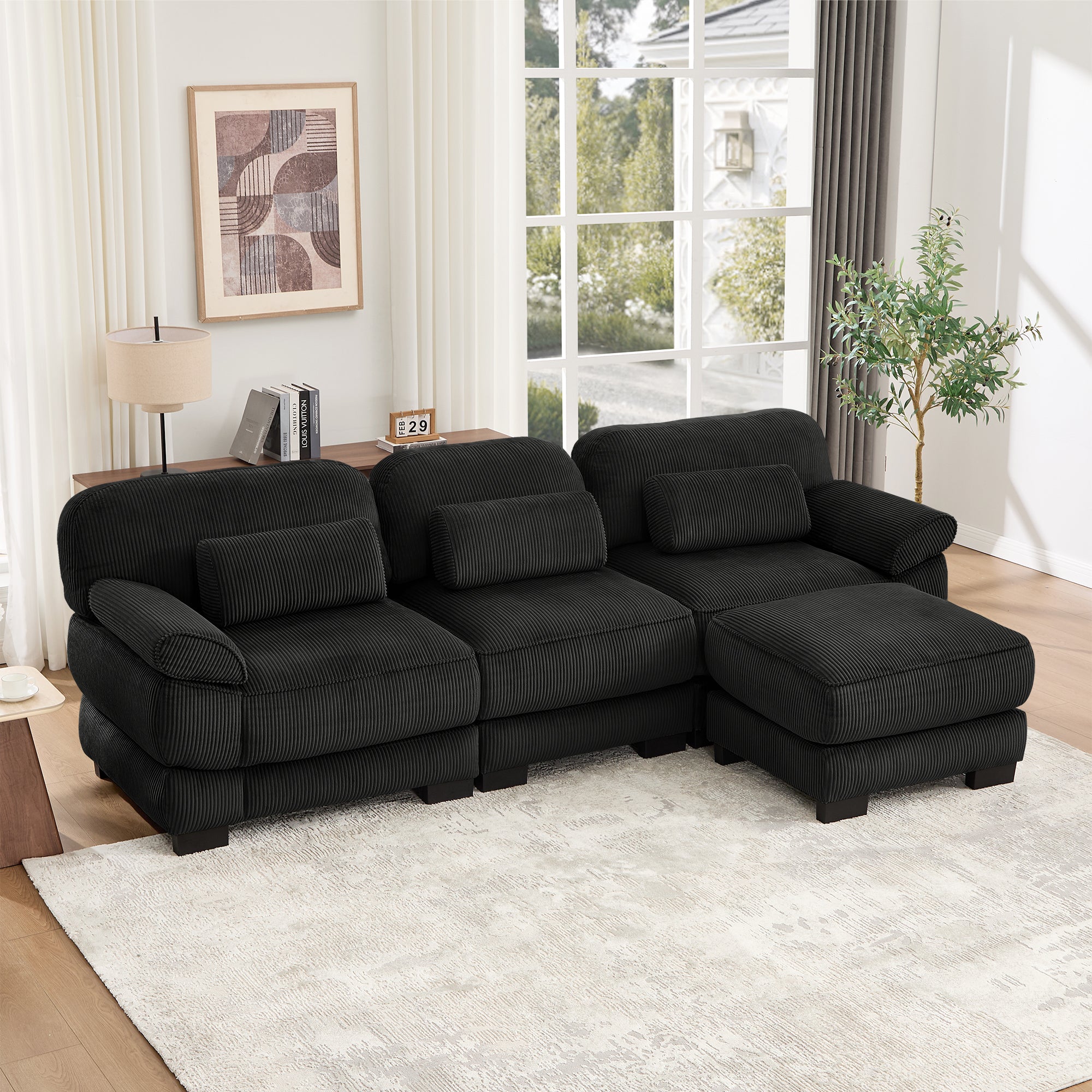 Lunaro Luxe Ribbed Corduroy Modular Sofa