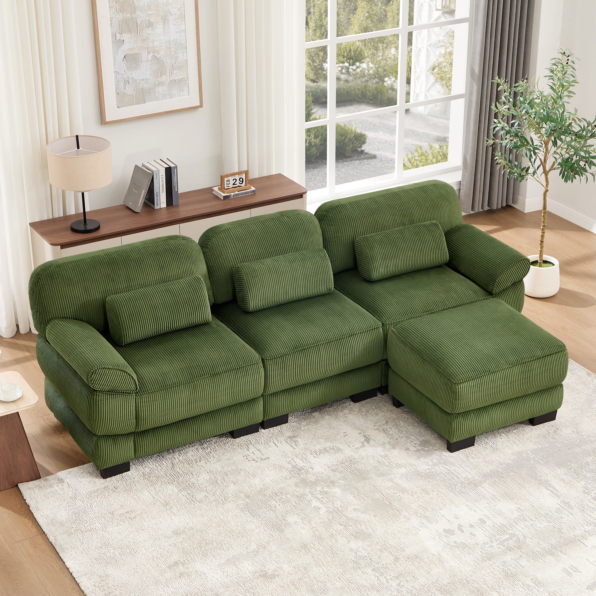 Lunaro Luxe Ribbed Corduroy Modular Sofa