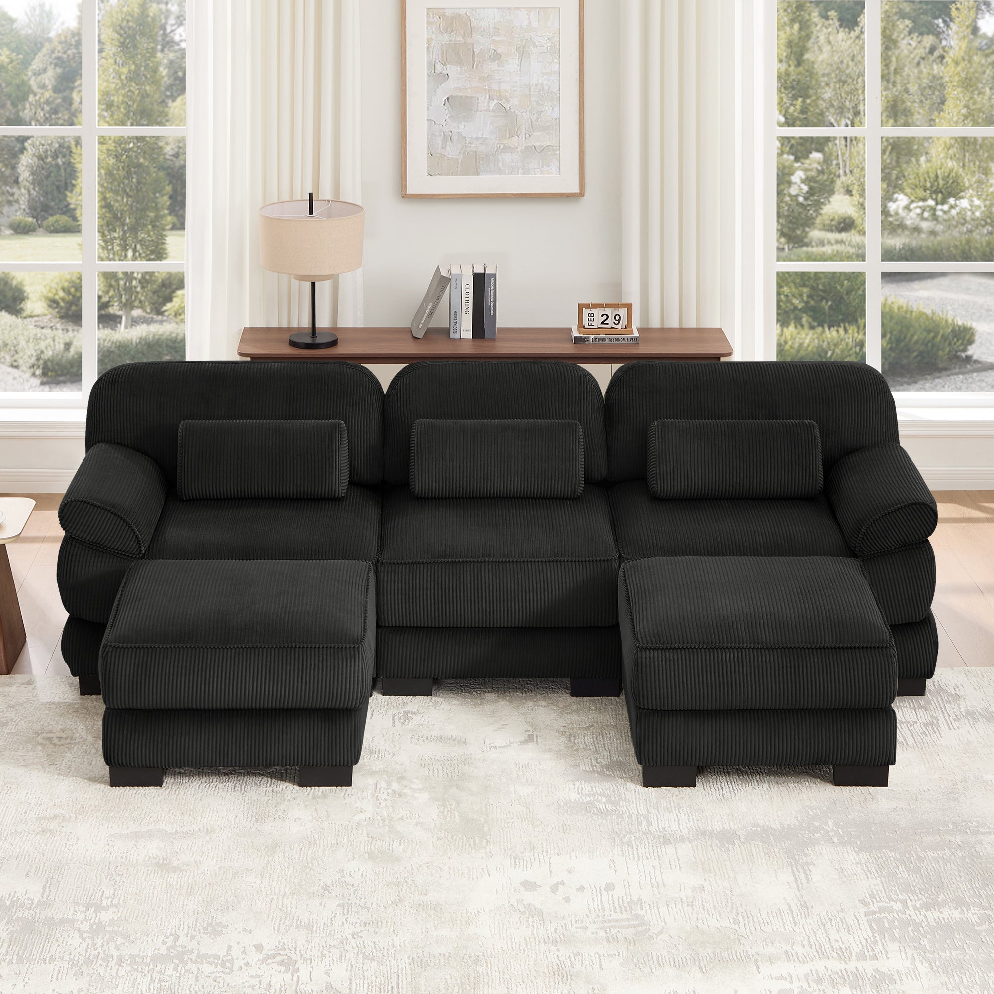 Lunaro Luxe Ribbed Corduroy Modular Sofa