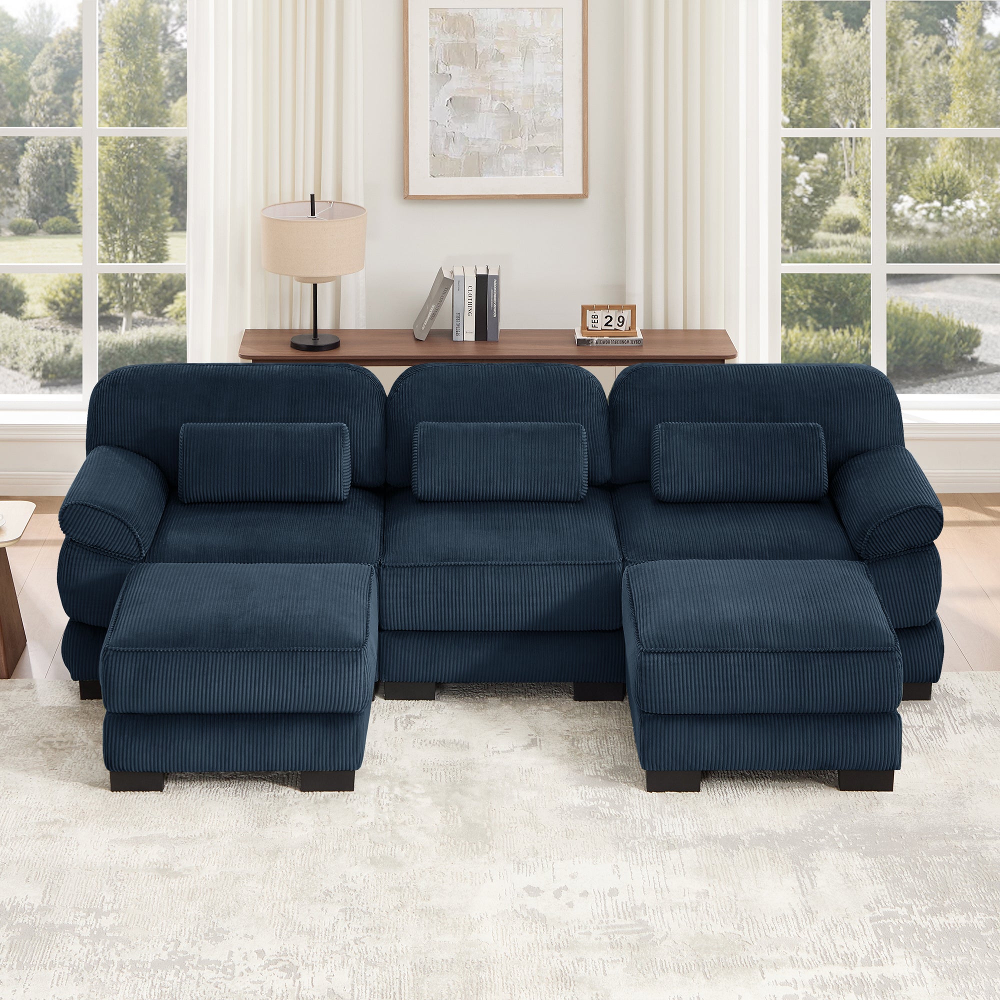 Lunaro Luxe Ribbed Corduroy Modular Sofa