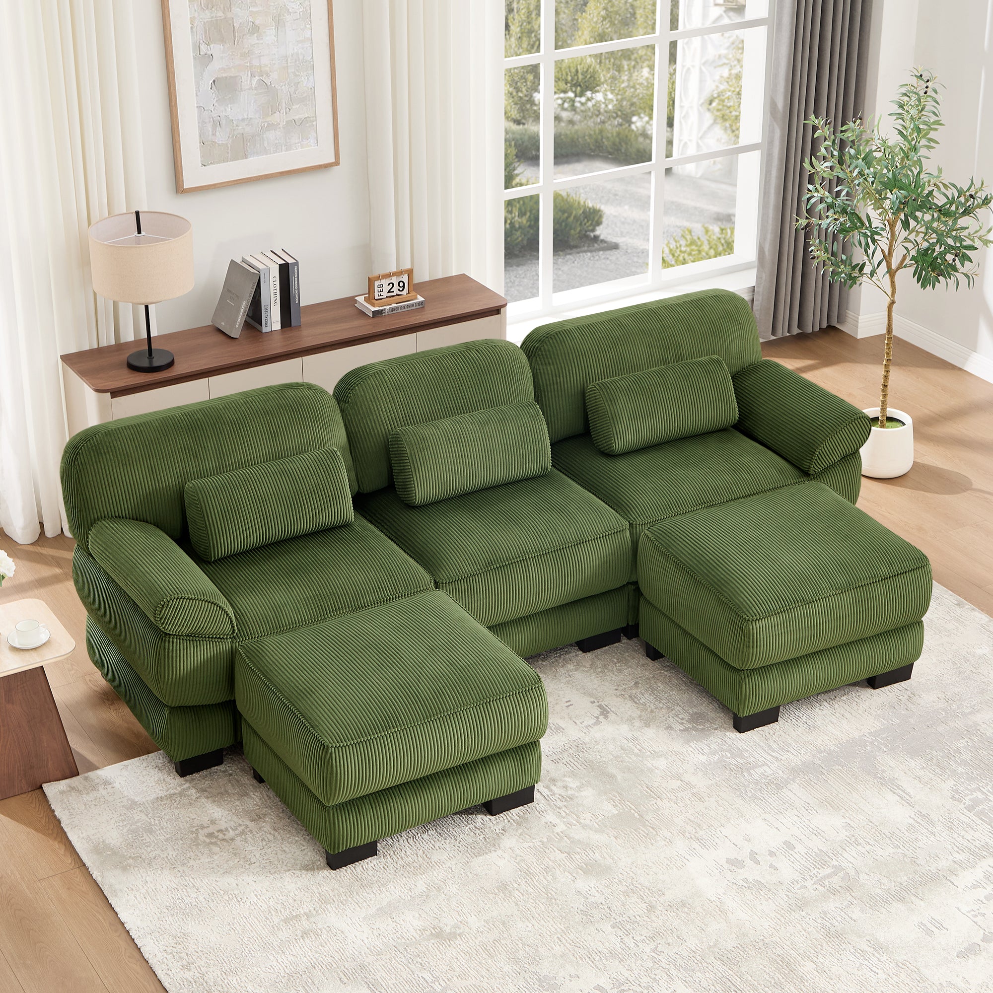Lunaro Luxe Ribbed Corduroy Modular Sofa