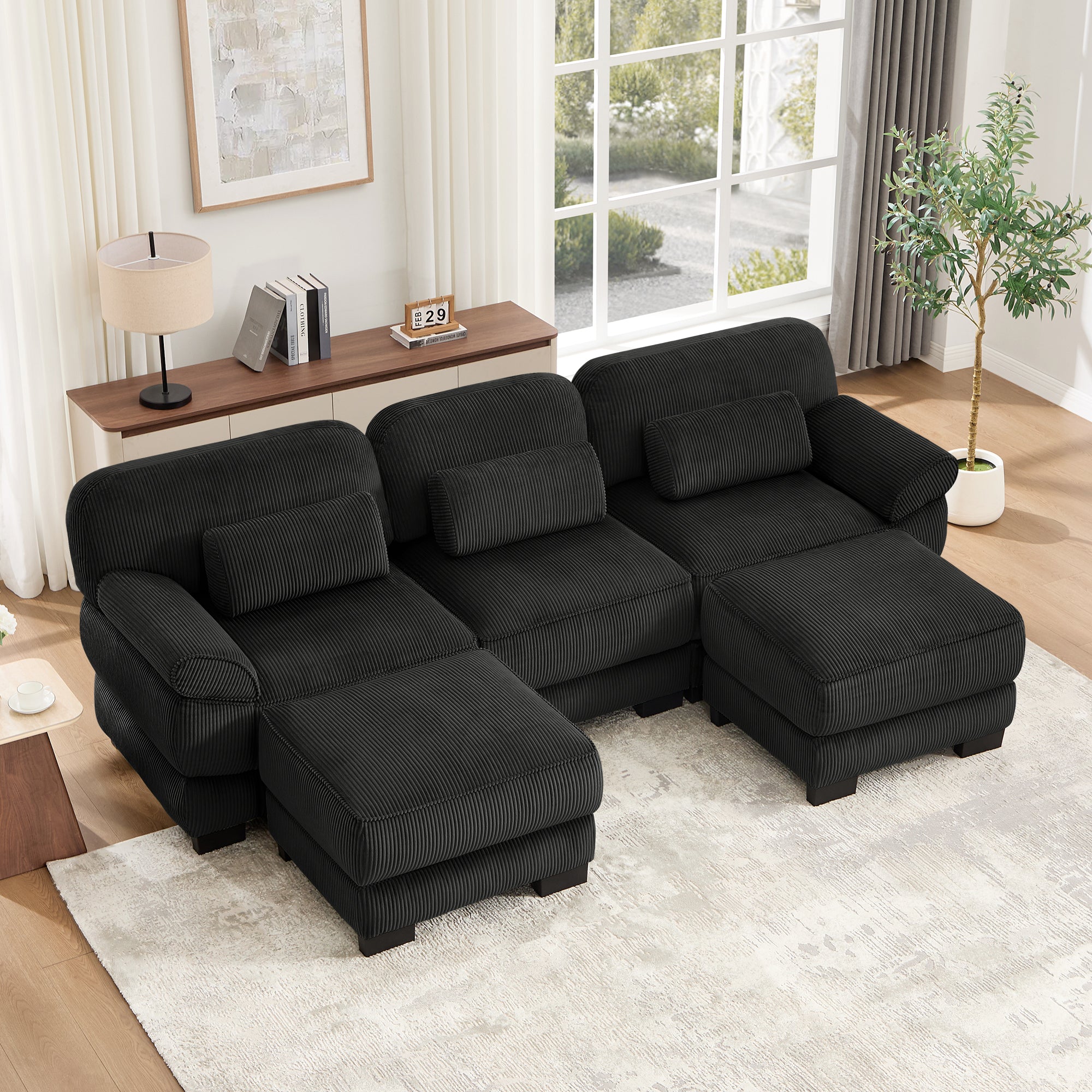 Lunaro Luxe Ribbed Corduroy Modular Sofa