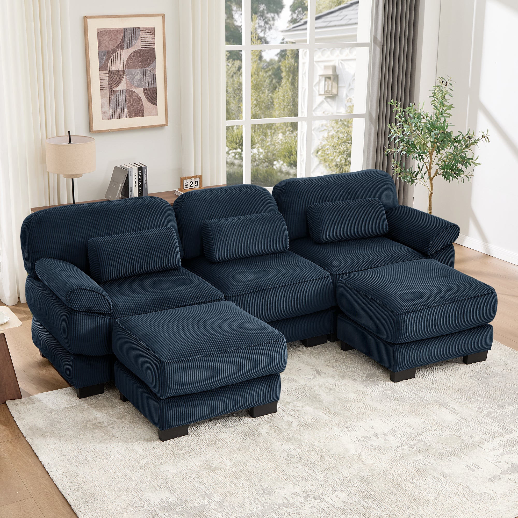 Lunaro Luxe Ribbed Corduroy Modular Sofa