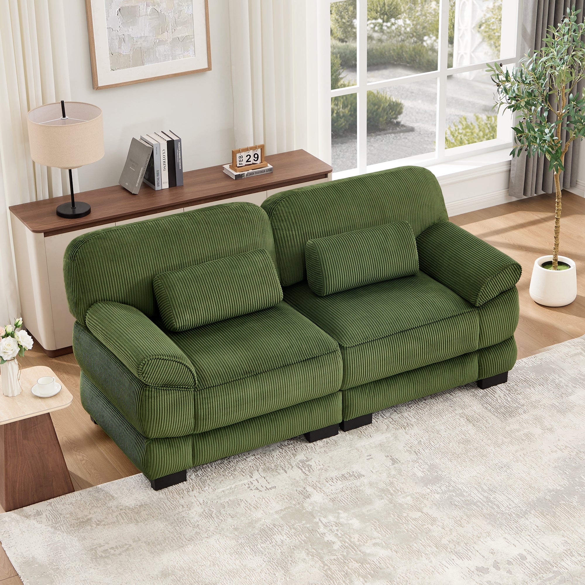 Lunaro Luxe Ribbed Corduroy Modular Sofa