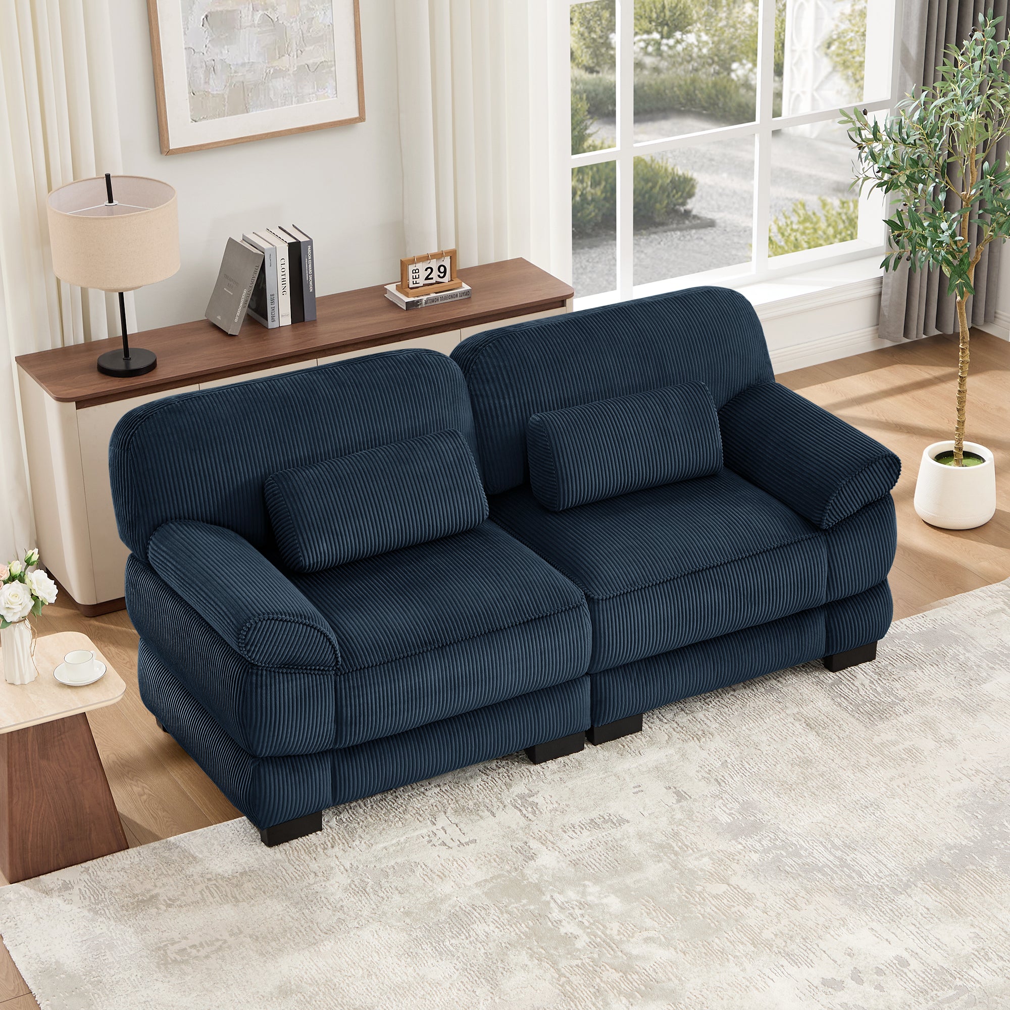Lunaro Luxe Ribbed Corduroy Modular Sofa
