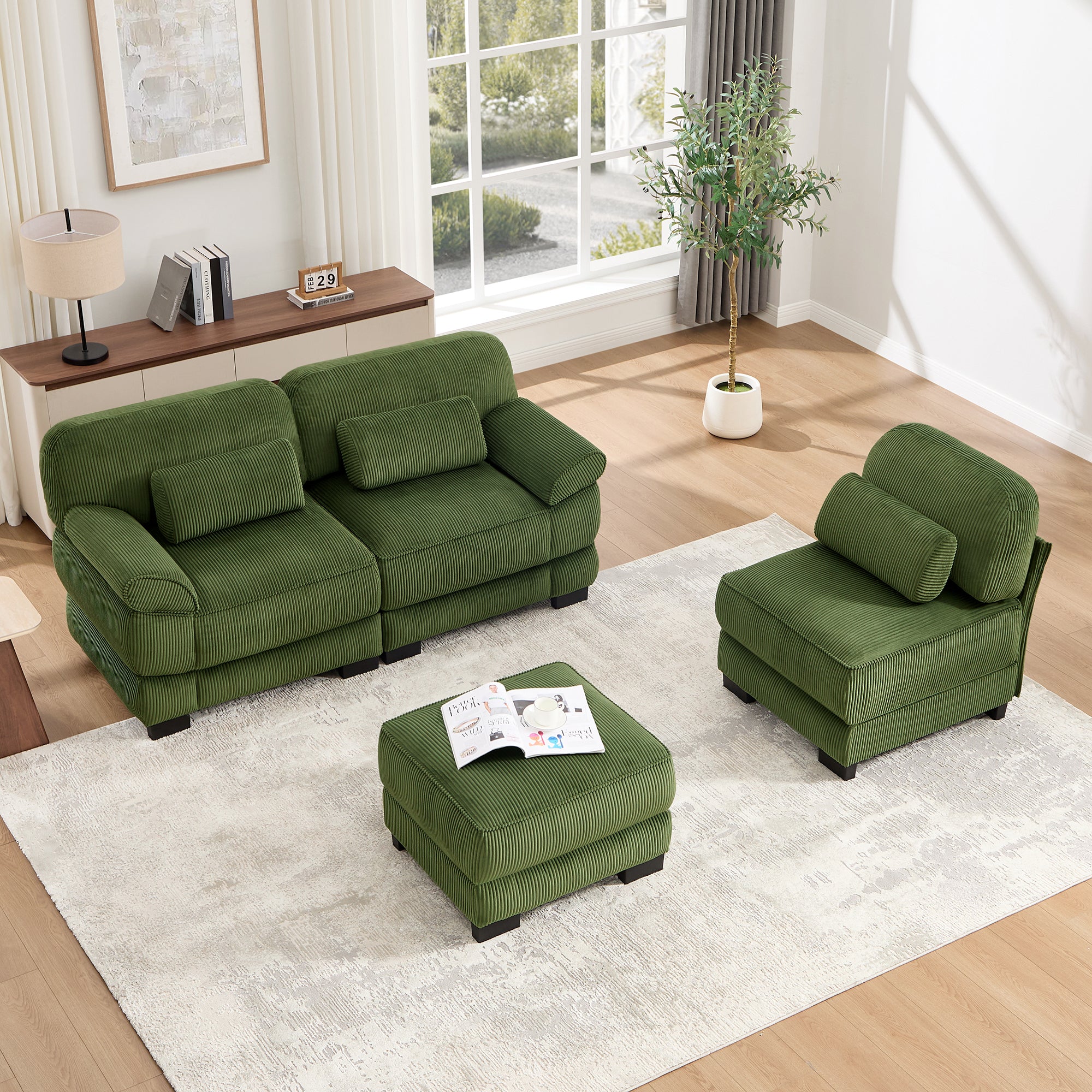 Lunaro Luxe Ribbed Corduroy Modular Sofa