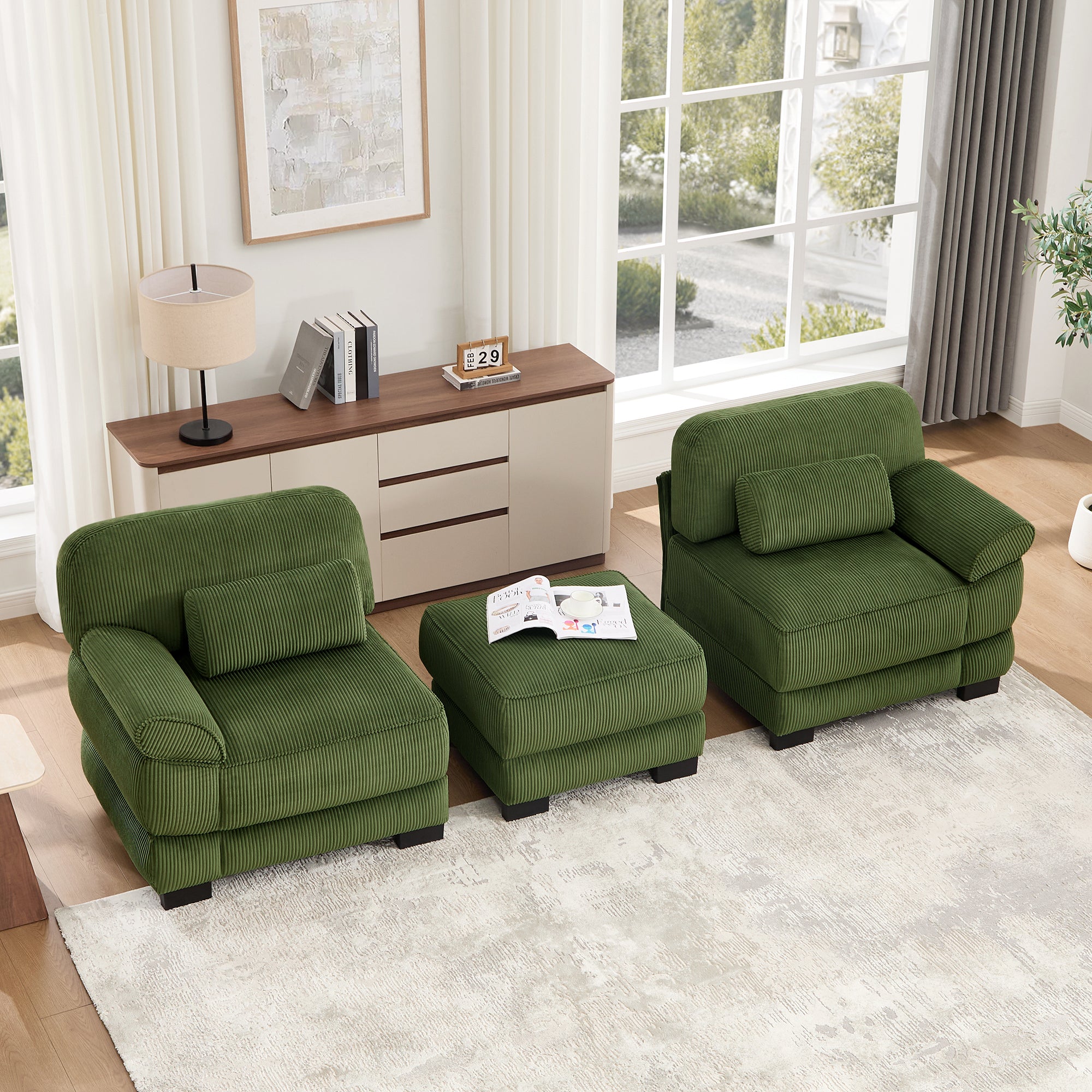 Lunaro Luxe Ribbed Corduroy Modular Sofa