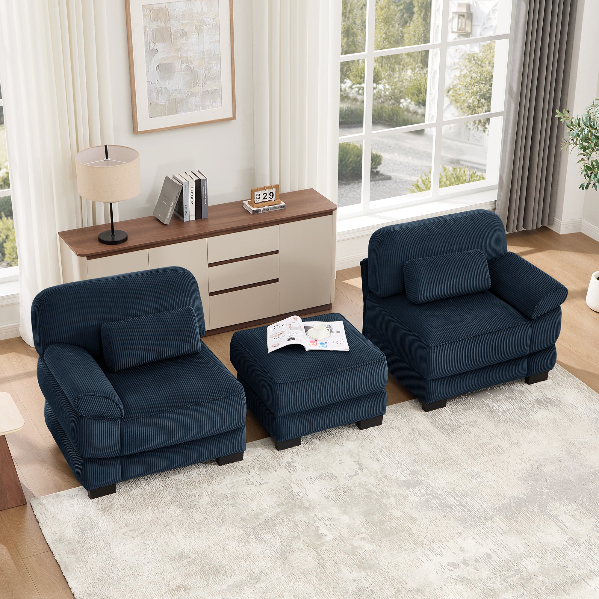 Lunaro Luxe Ribbed Corduroy Modular Sofa