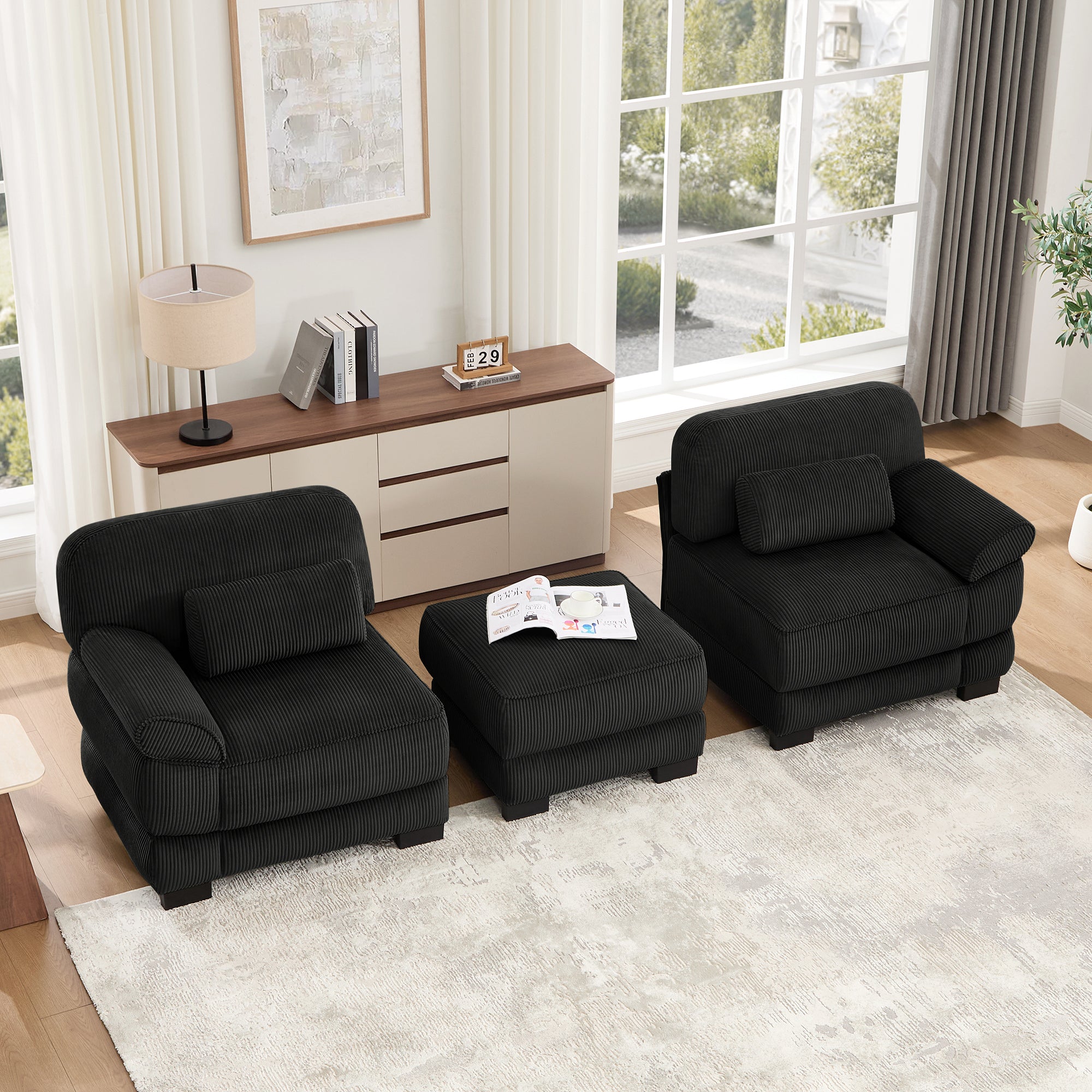 Lunaro Luxe Ribbed Corduroy Modular Sofa