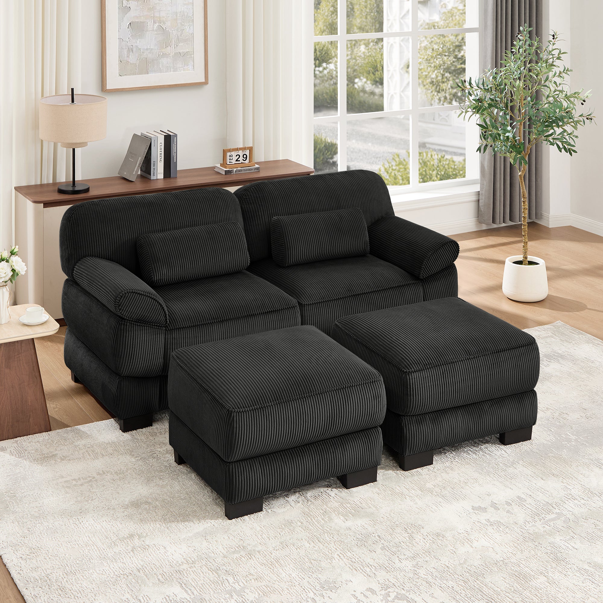 Lunaro Luxe Ribbed Corduroy Modular Sofa