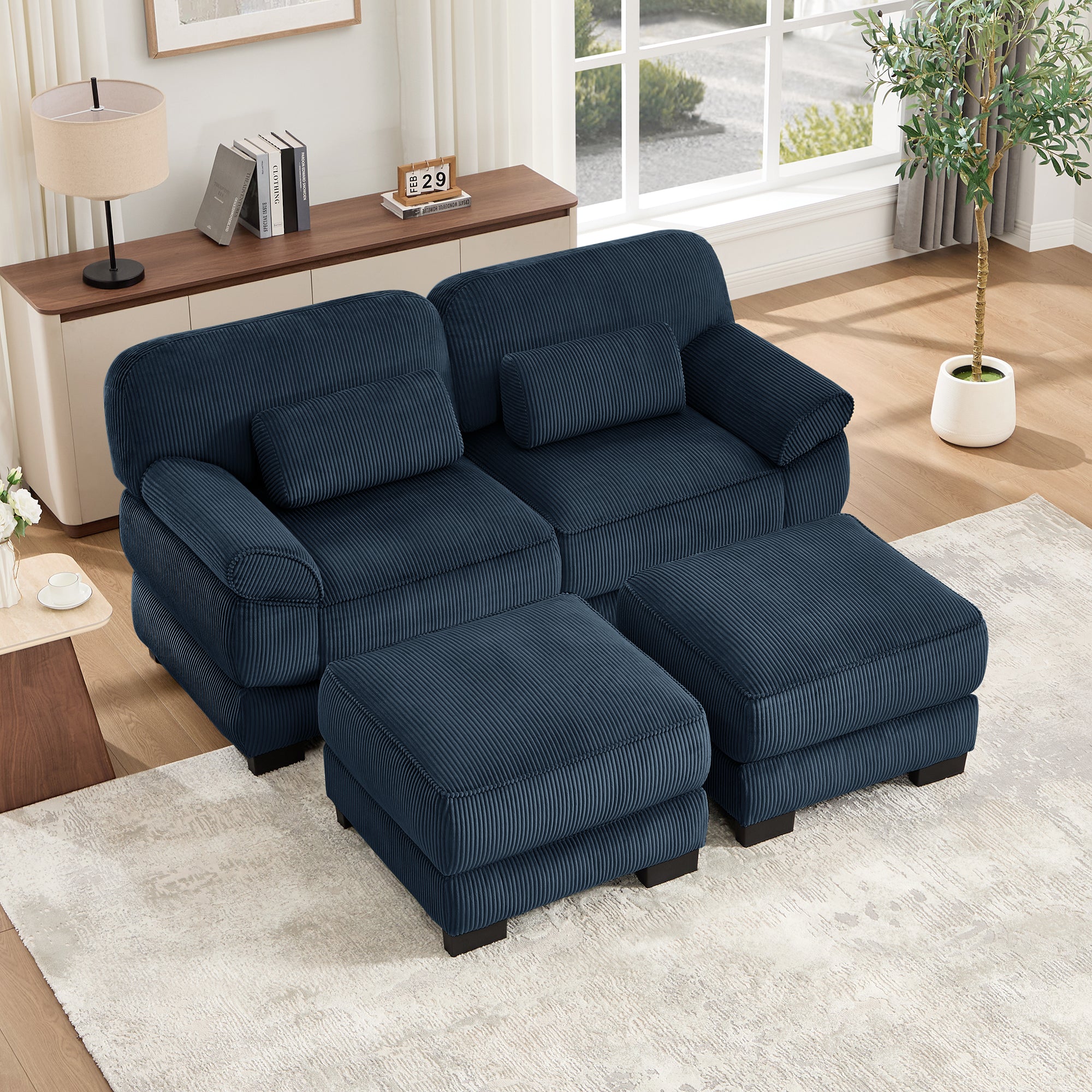 Lunaro Luxe Ribbed Corduroy Modular Sofa