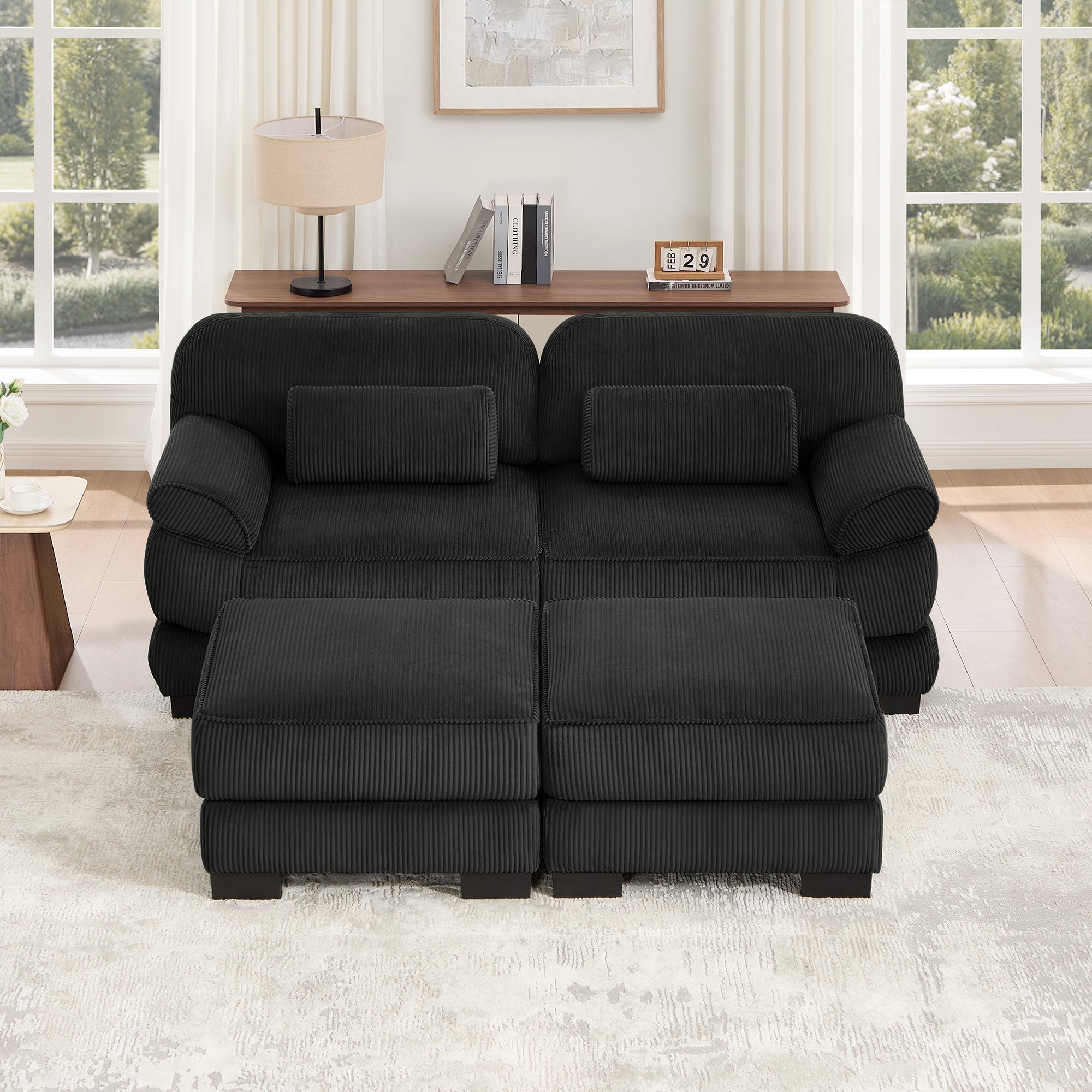 Lunaro Luxe Ribbed Corduroy Modular Sofa