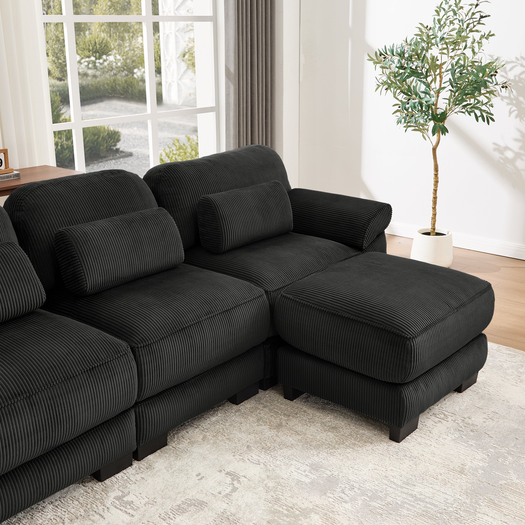 Lunaro Luxe Ribbed Corduroy Modular Sofa