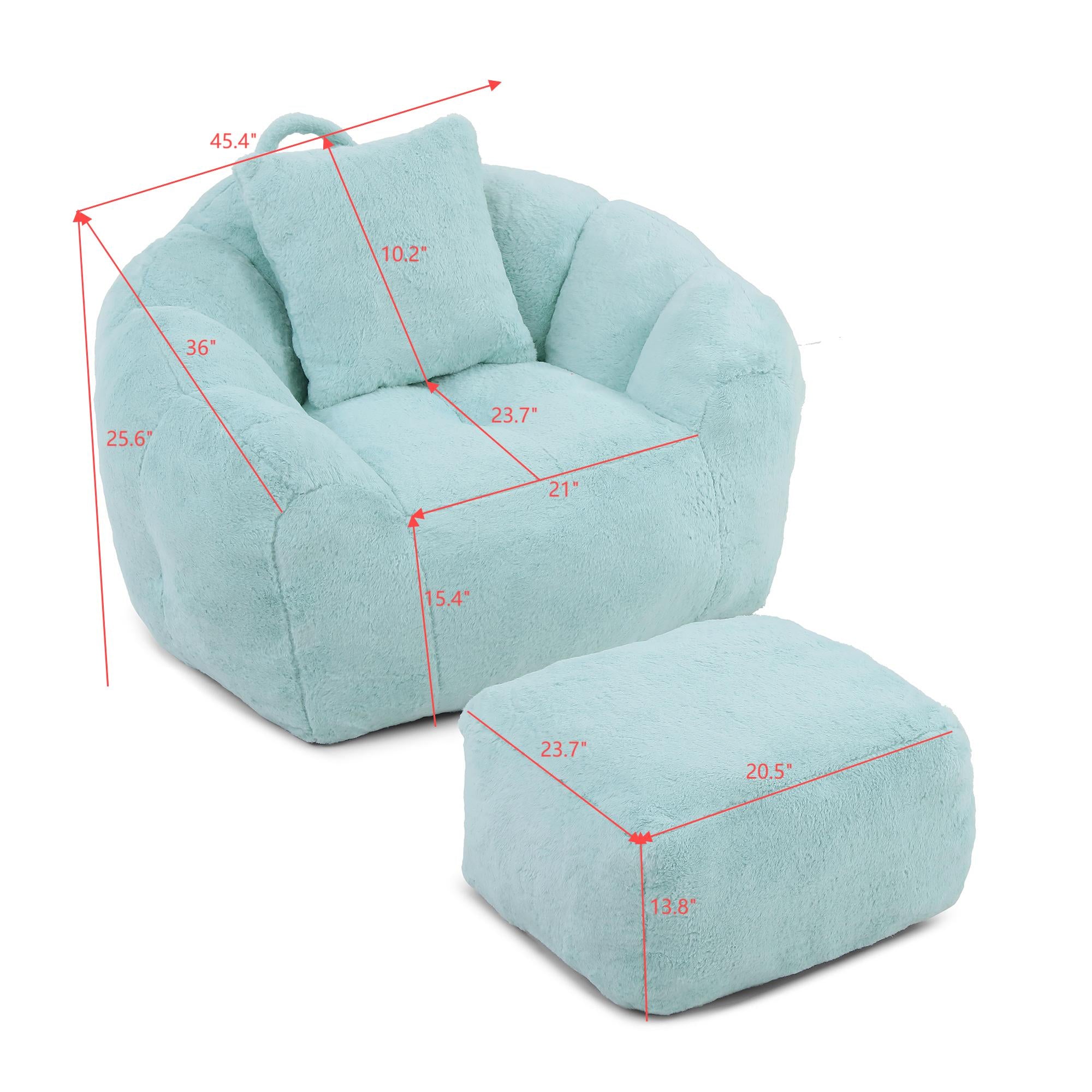 Foam Bean Bag Chair with Footrest