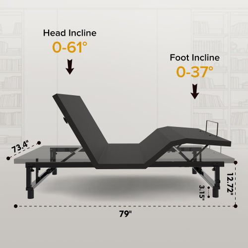 Adjustable Bed Base Frame – King / Queen Size Zero Gravity with USB & Nightlight