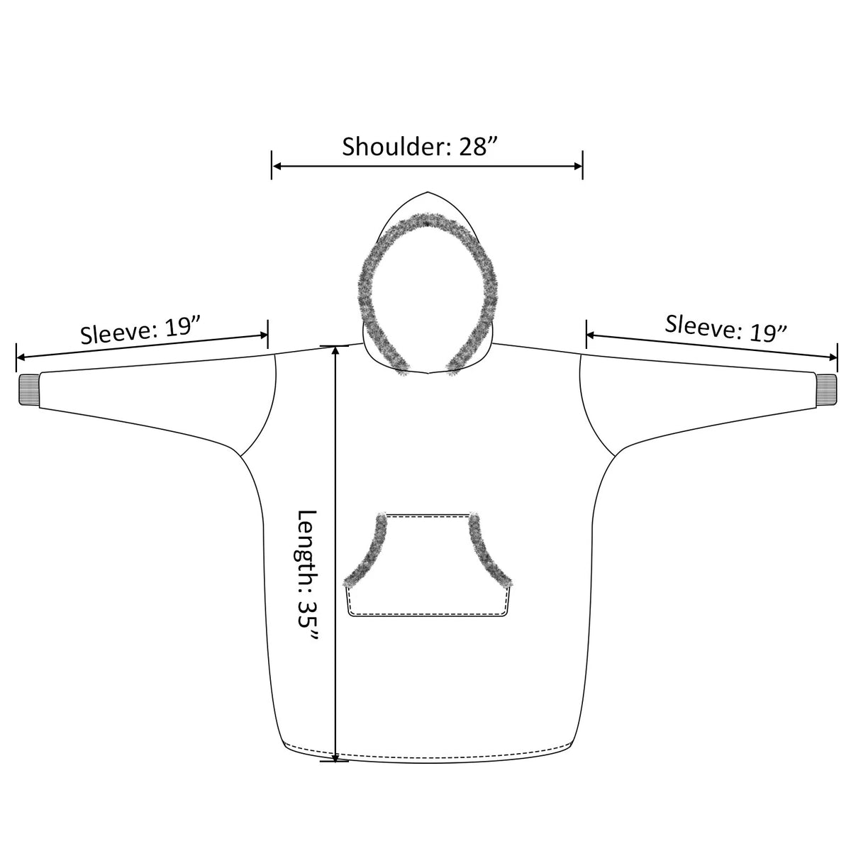 Oversized Hooded Wearable Blanket with Sleeves