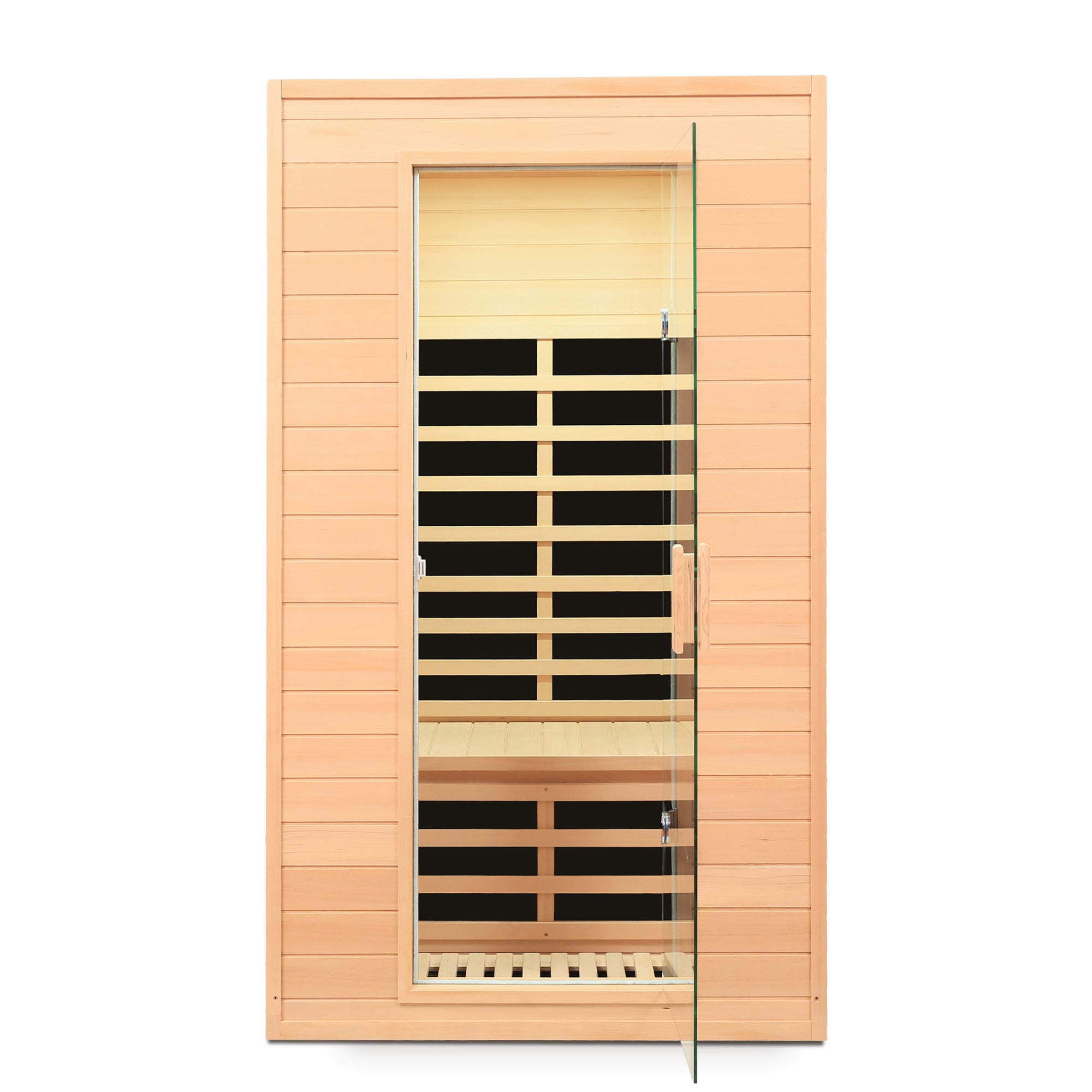 Hemlock Roof-Embedded Sauna Interior View